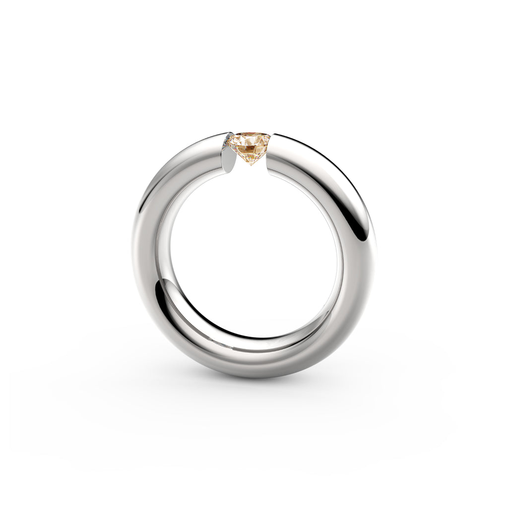 Niessing Spannring® Oval - N141793-0.5ct (5ct-cinnamon-gloss-pt) aus Platin mit Diamant
