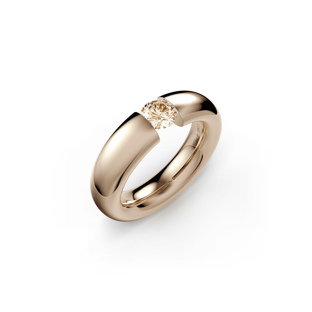 Niessing Spannring® Oval - N141793-0.5ct (5ct-cinnamon-gloss-rw) mit Diamant
