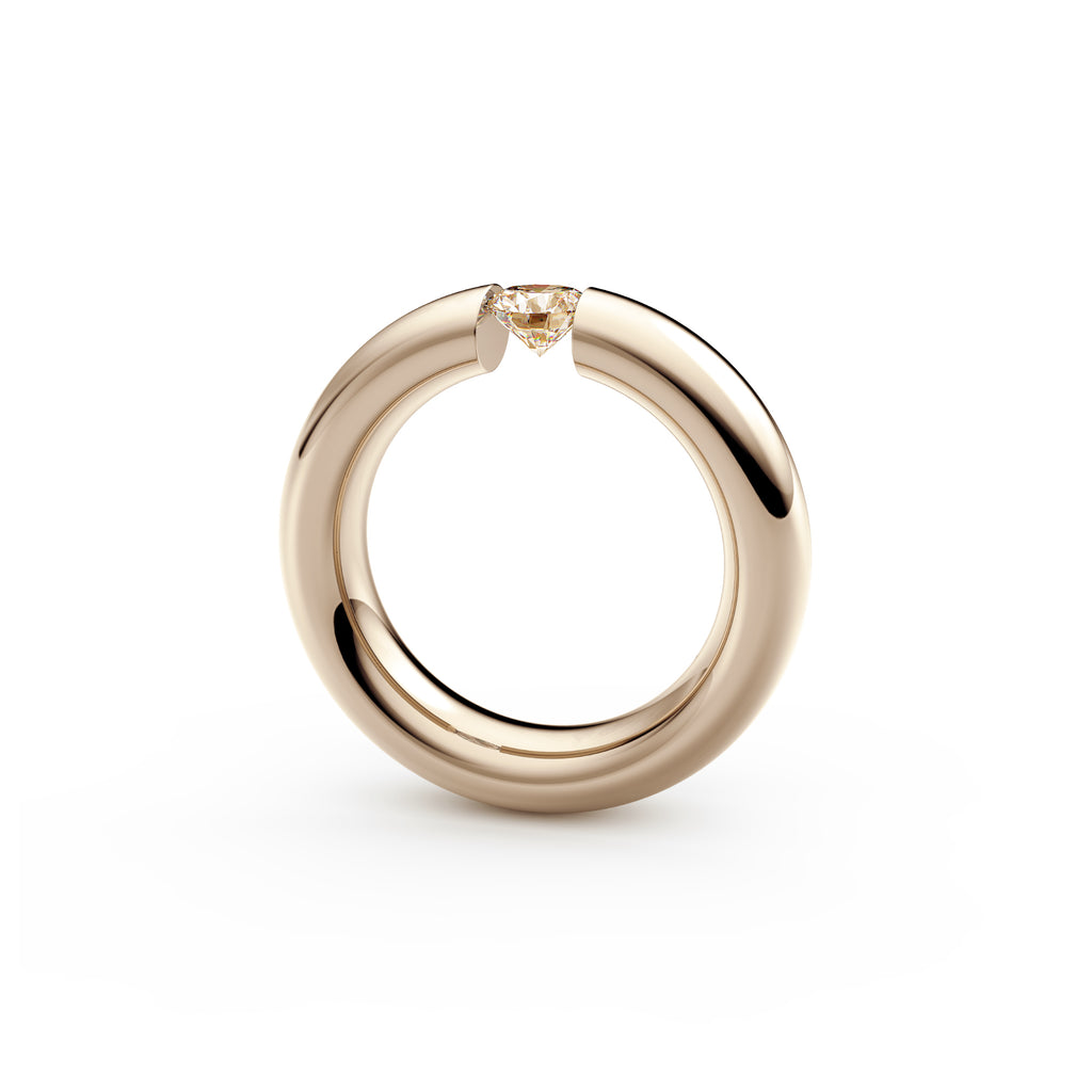 Niessing Spannring® Oval - N141793-0.5ct (5ct-cinnamon-gloss-rw) mit Diamant