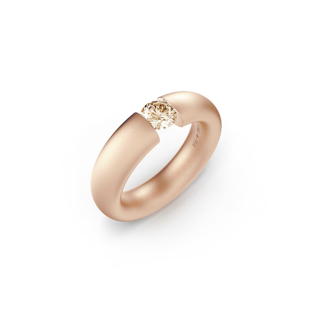 Niessing Spannring® Oval - N141793-0.5ct (5ct-cinnamon-satin-cr) mit Diamant
