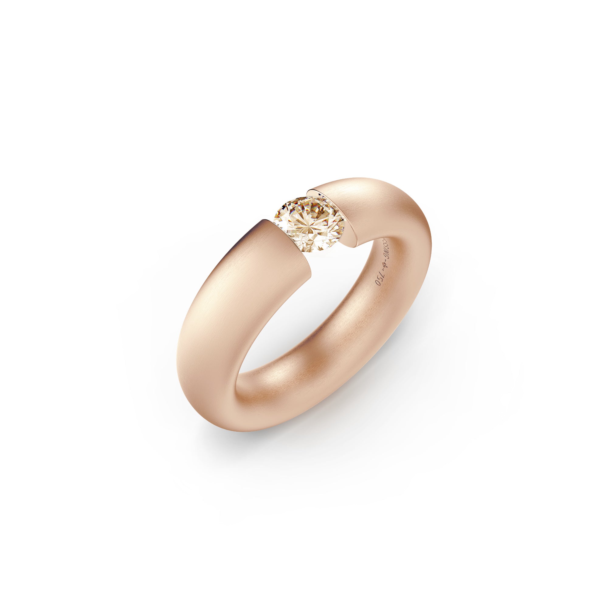 Niessing Spannring® Oval - N141793-0.5ct (5ct-cinnamon-satin-cr) mit Diamant
