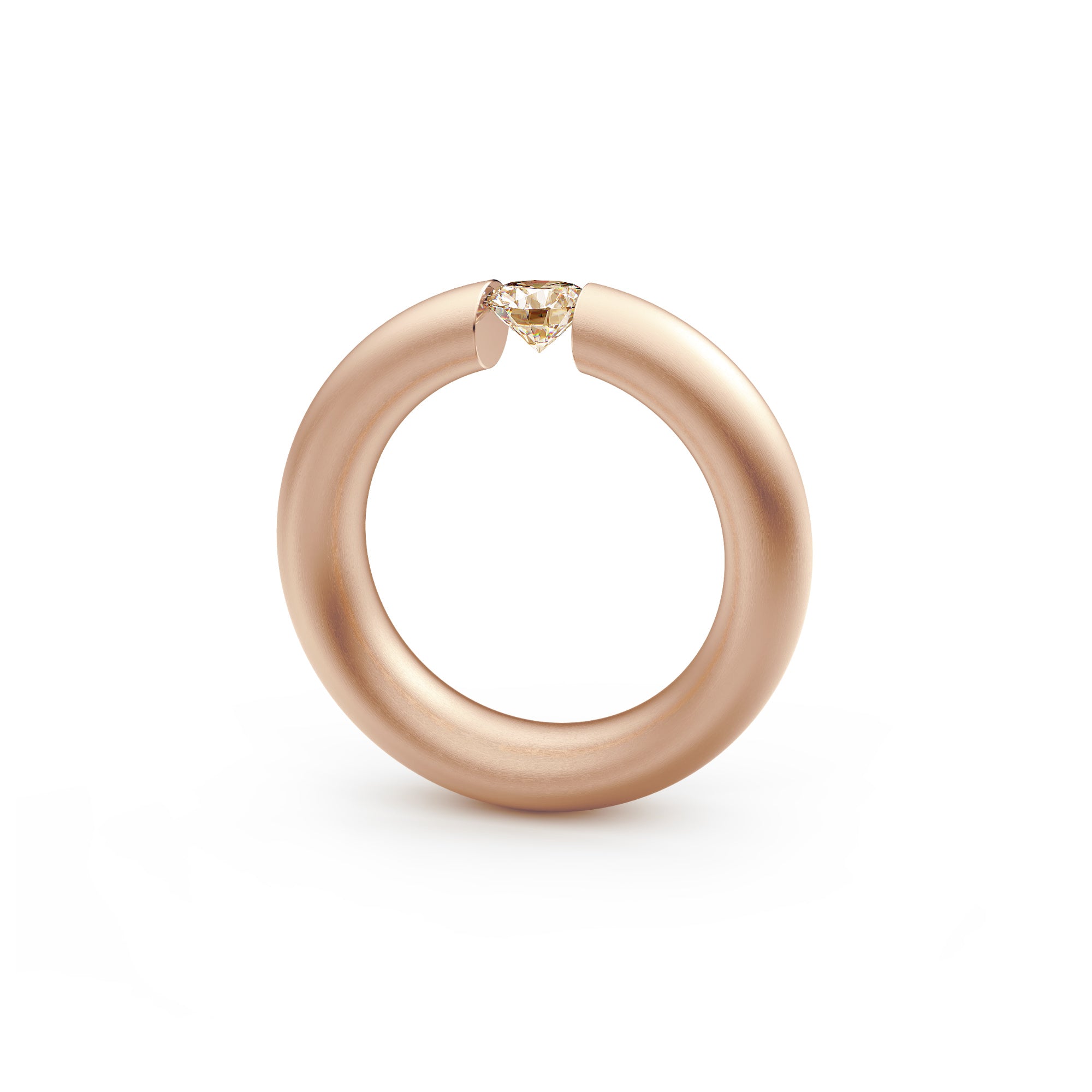 Niessing Spannring® Oval - N141793-0.5ct (5ct-cinnamon-satin-cr) mit Diamant