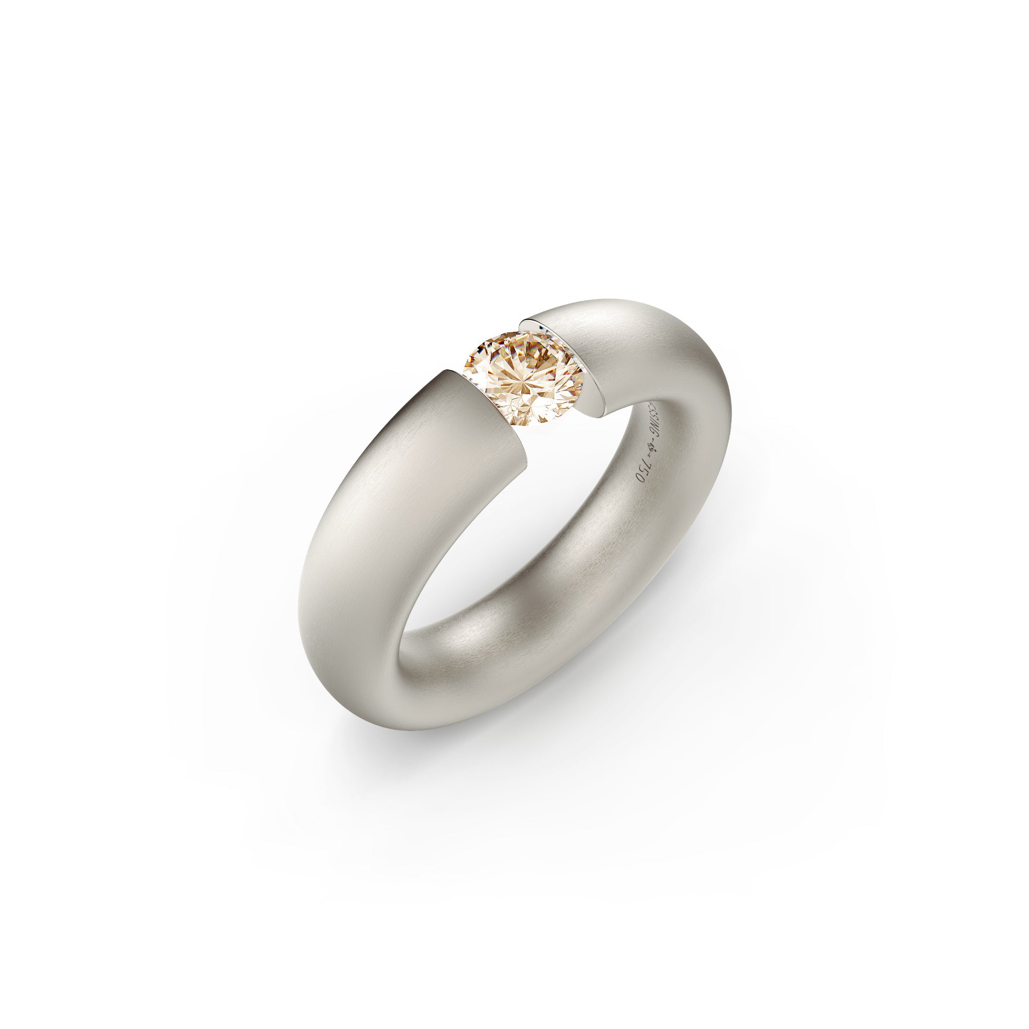 Niessing Spannring® Oval - N141793-0.5ct (5ct-cinnamon-satin-fg) mit Diamant