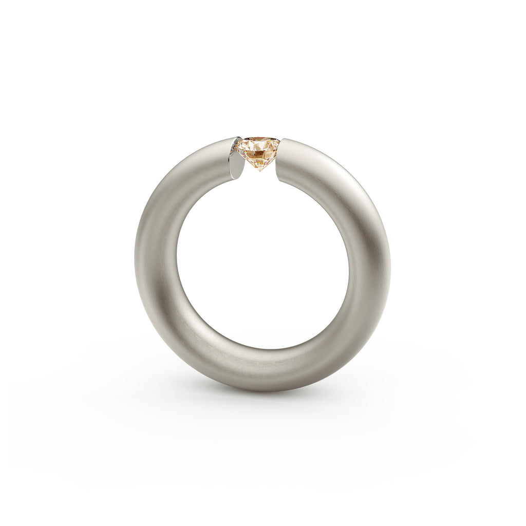 Niessing Spannring® Oval - N141793-0.5ct (5ct-cinnamon-satin-fg) mit Diamant