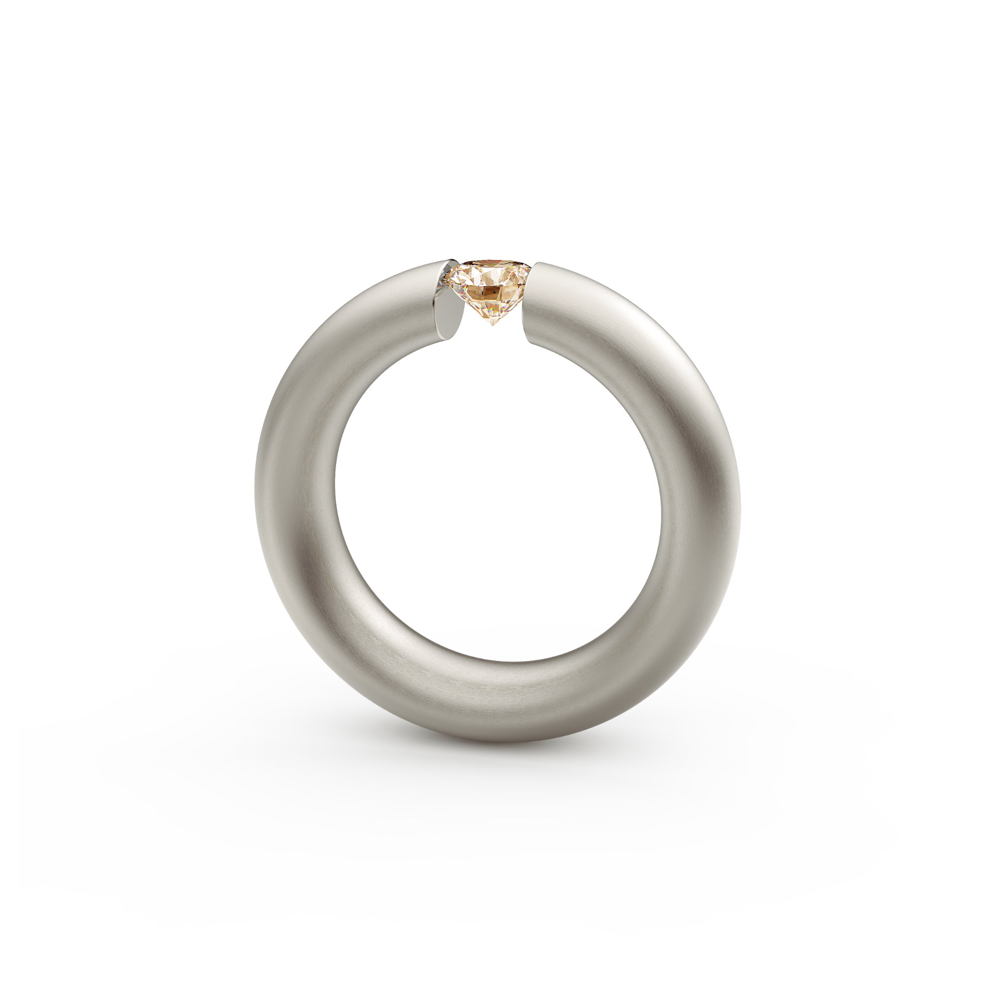 Niessing Spannring® Oval - N141793-0.5ct (5ct-cinnamon-satin-fg) mit Diamant