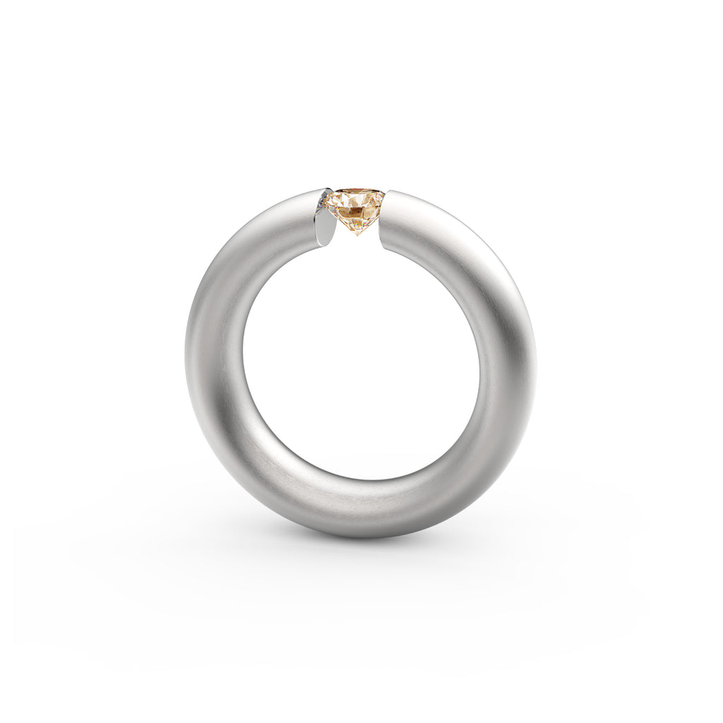 Niessing Spannring® Oval - N141793-0.5ct (5ct-cinnamon-satin-pt) aus Platin mit Diamant