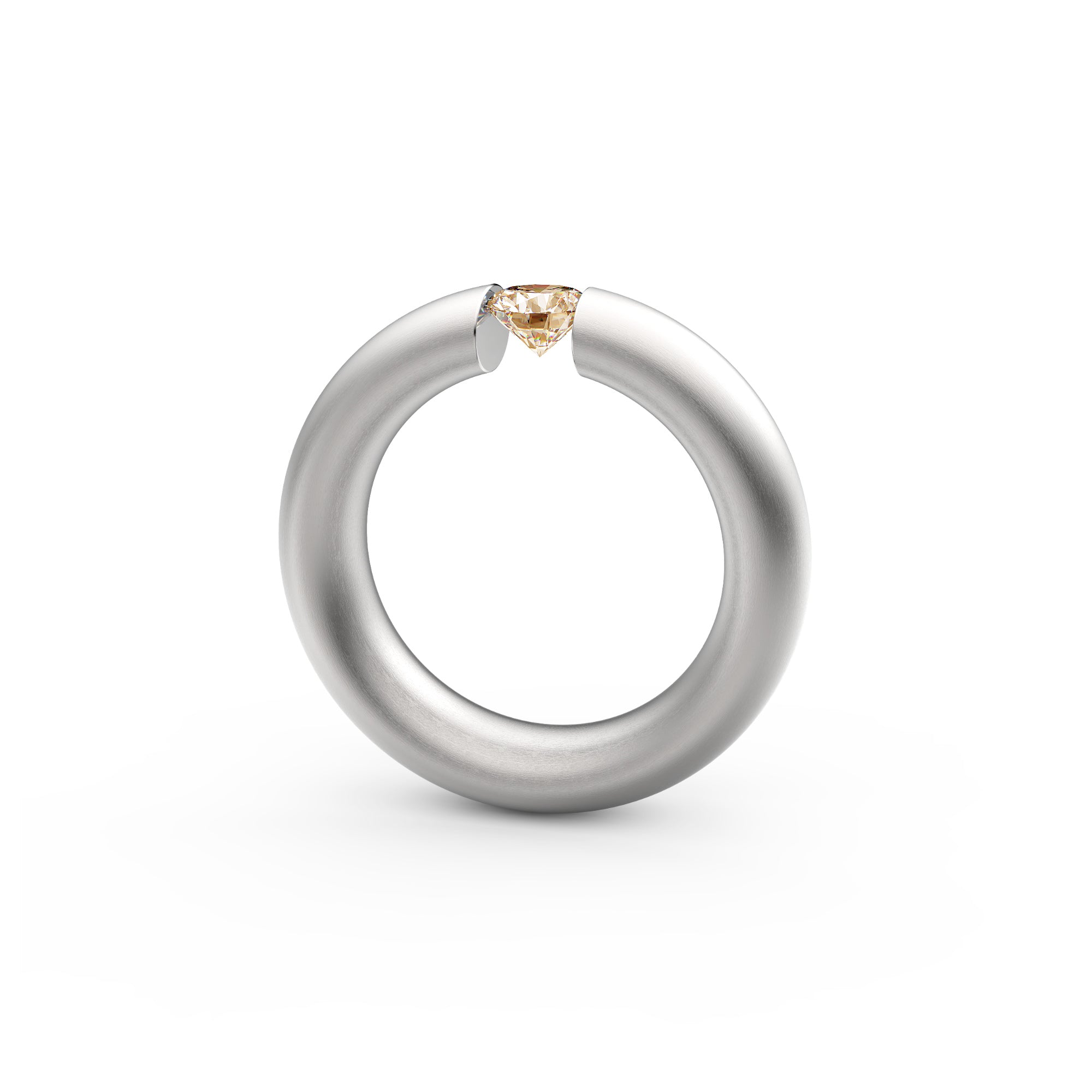 Niessing Spannring® Oval - N141793-0.5ct (5ct-cinnamon-satin-pt) aus Platin mit Diamant