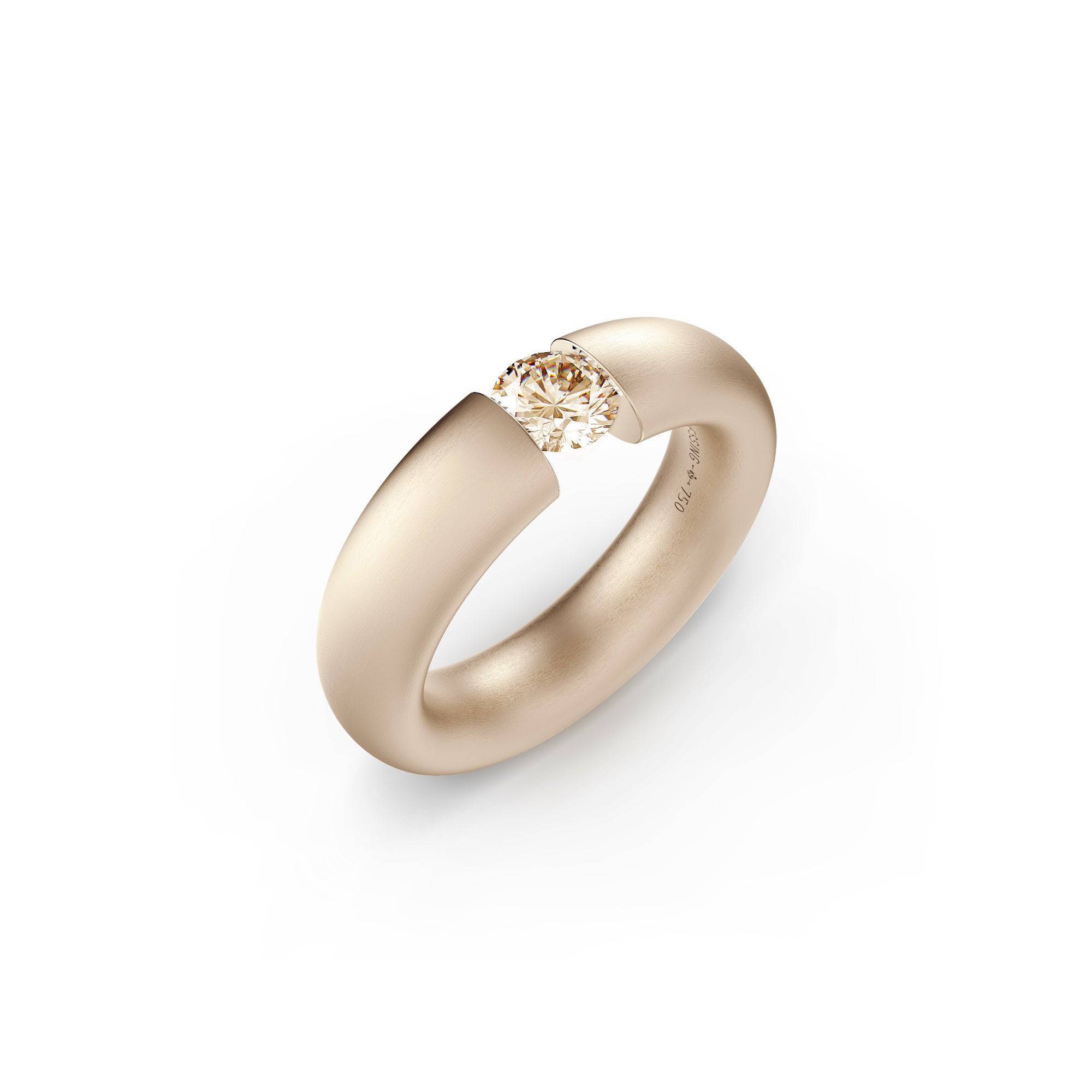 Niessing Spannring® Oval - N141793-0.5ct (5ct-cinnamon-satin-rw) mit Diamant