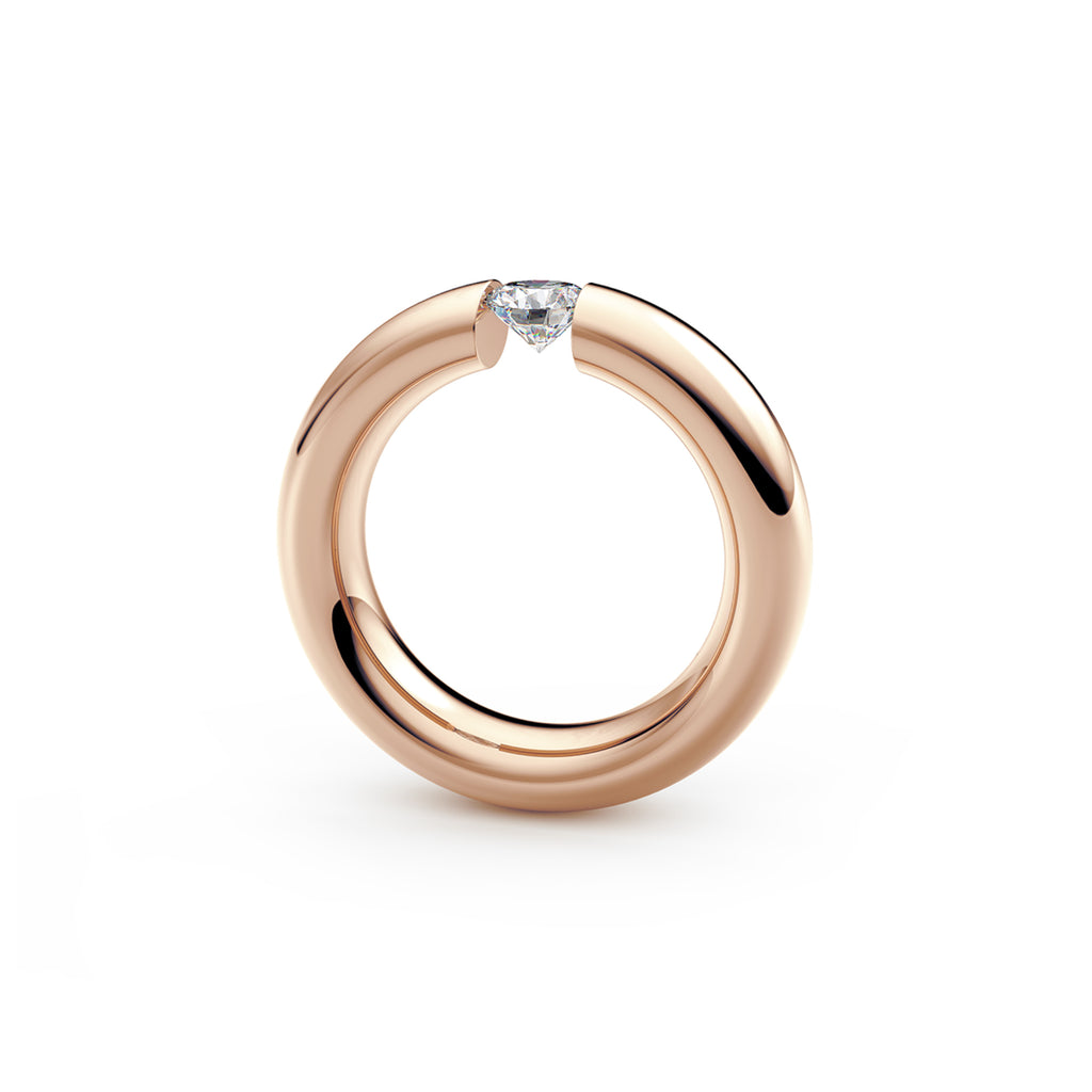 Niessing Spannring® Oval - N141793-0.5ct (5ct-fvs1-gloss-cr) mit Diamant