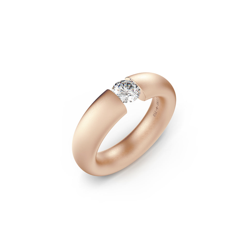 Niessing Spannring® Oval - N141793-0.5ct (5ct-fvs1-satin-cr) mit Diamant
