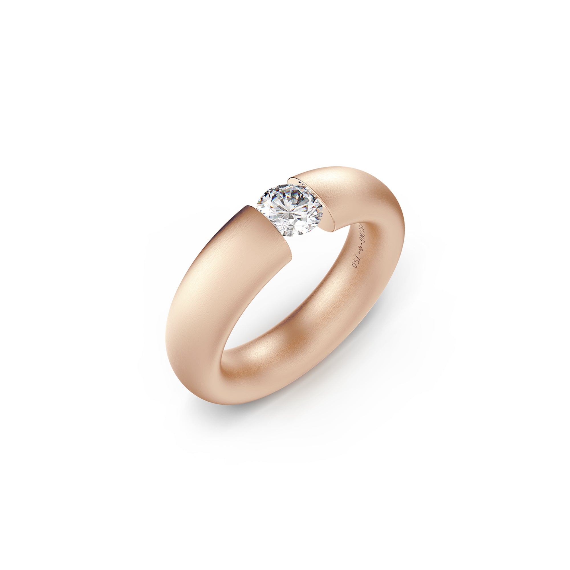 Niessing Spannring® Oval - N141793-0.5ct (5ct-fvs1-satin-cr) mit Diamant