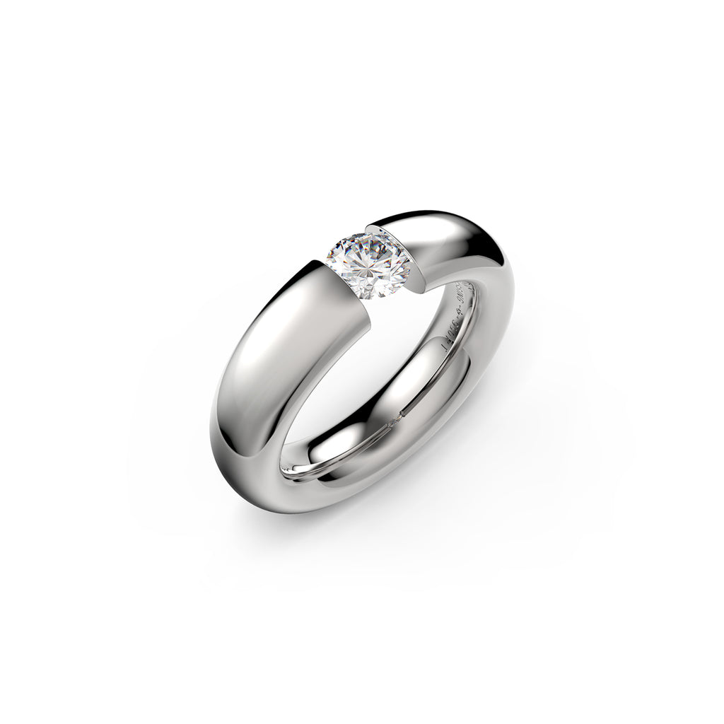 Niessing Spannring® Oval - N141793-0.5ct (5ct-gloss-pt) aus Platin mit Diamant