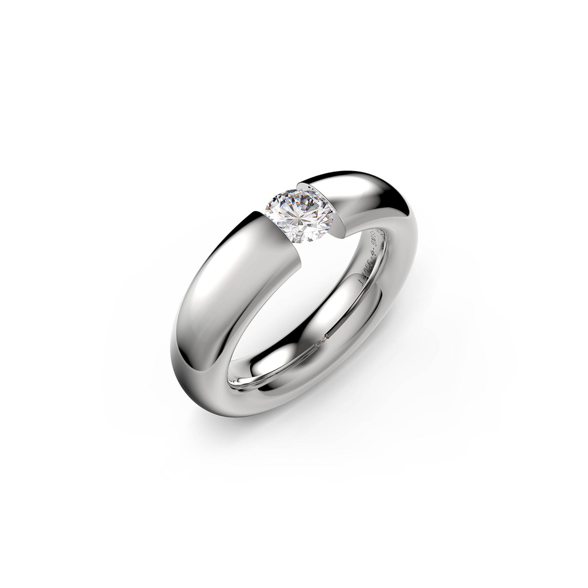 Niessing Spannring® Oval - N141793-0.5ct (5ct-gloss-pt) aus Platin mit Diamant