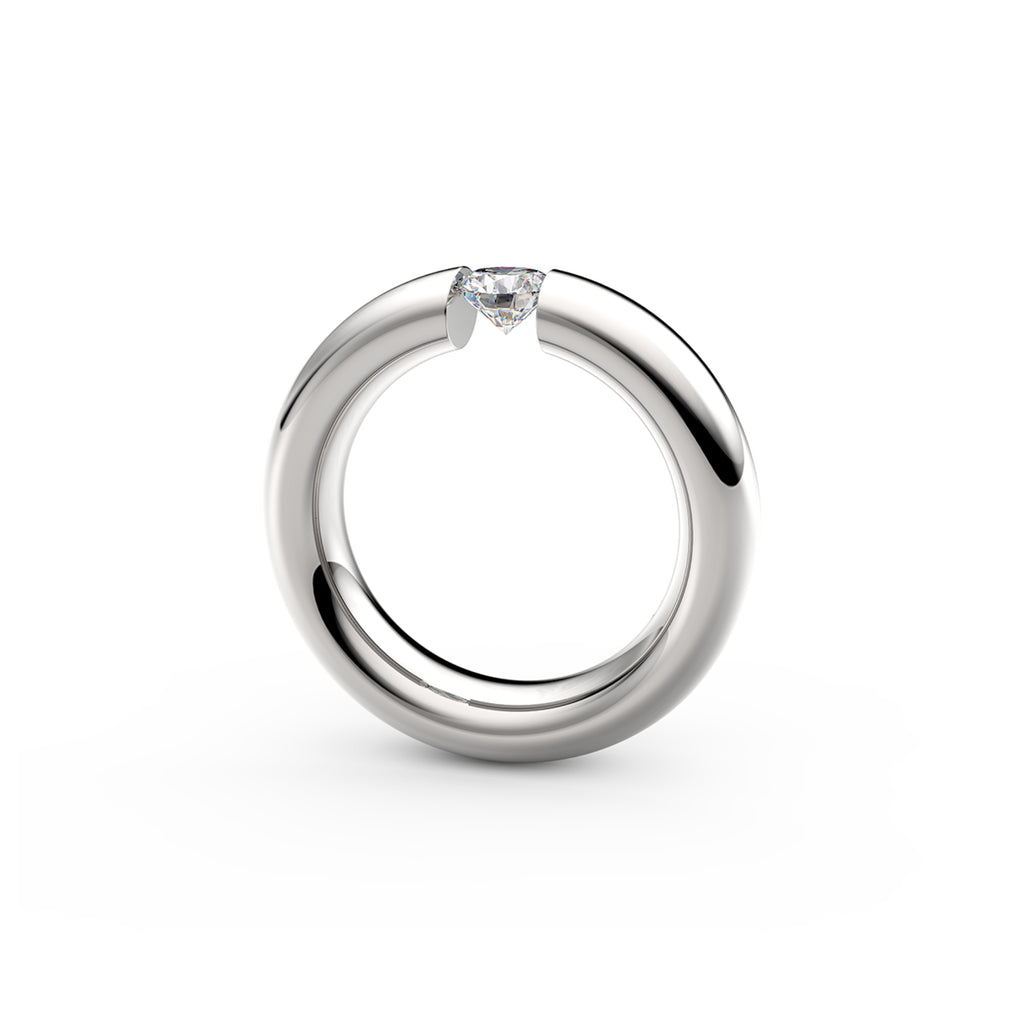 Niessing Spannring® Oval - N141793-0.5ct (5ct-gloss-pt) aus Platin mit Diamant