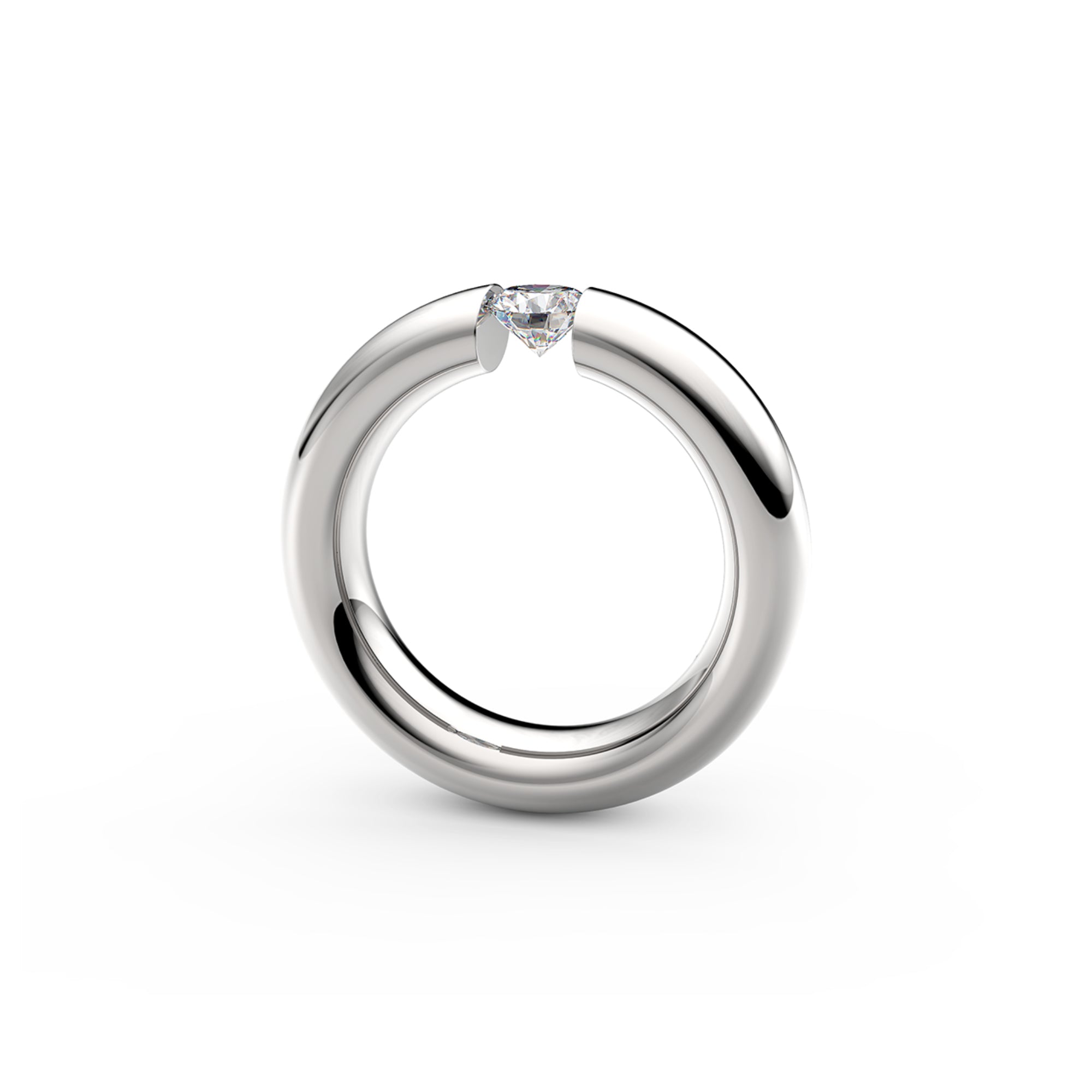 Niessing Spannring® Oval - N141793-0.5ct (5ct-gloss-pt) aus Platin mit Diamant