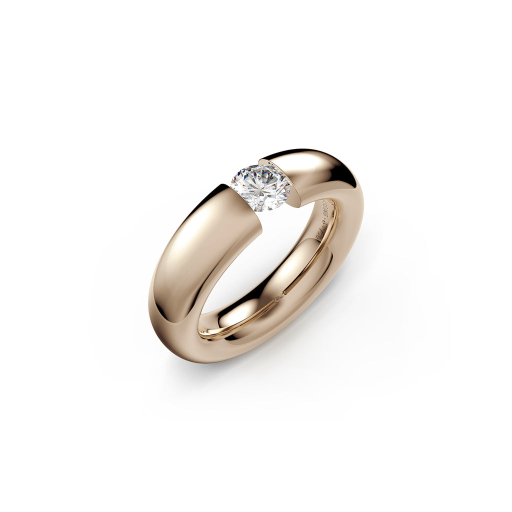 Niessing Spannring® Oval - N141793-0.5ct (5ct-gloss-rw) mit Diamant