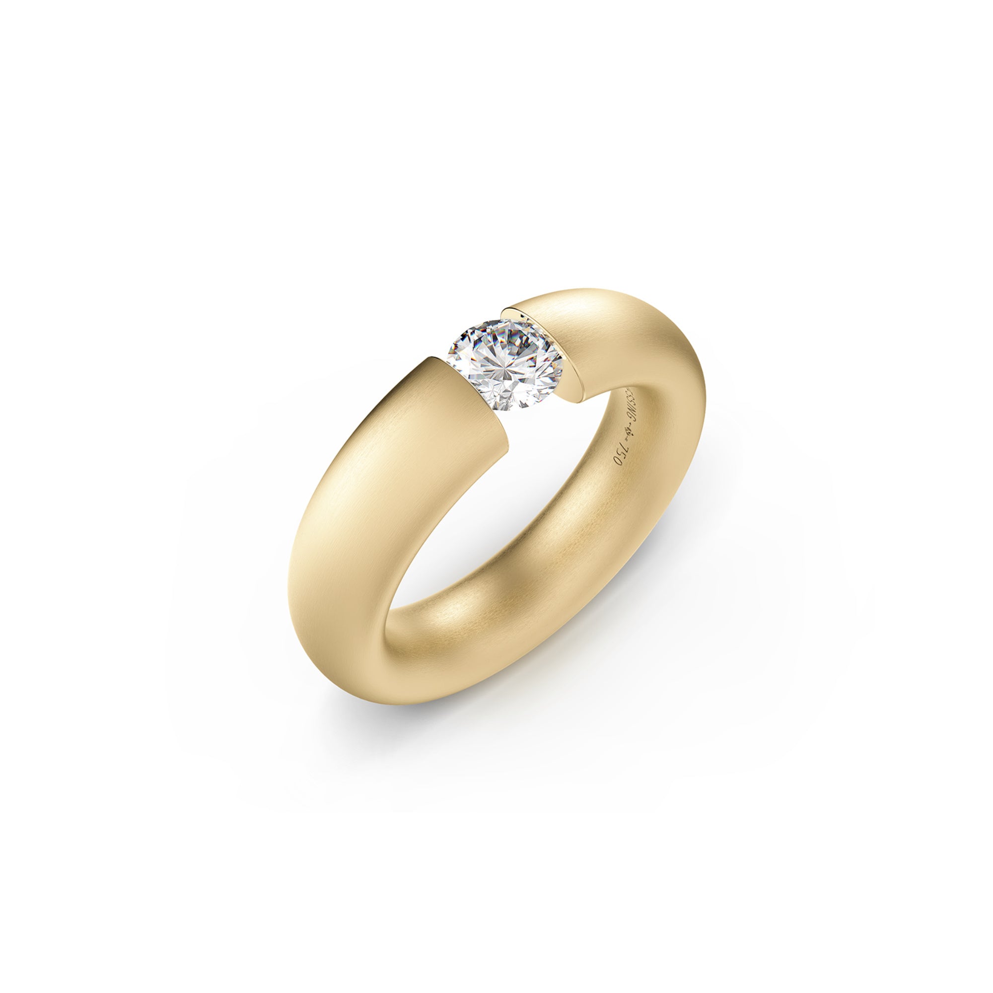 Niessing Spannring® Oval - N141793-0.5ct (5ct-satin-cy) mit Diamant