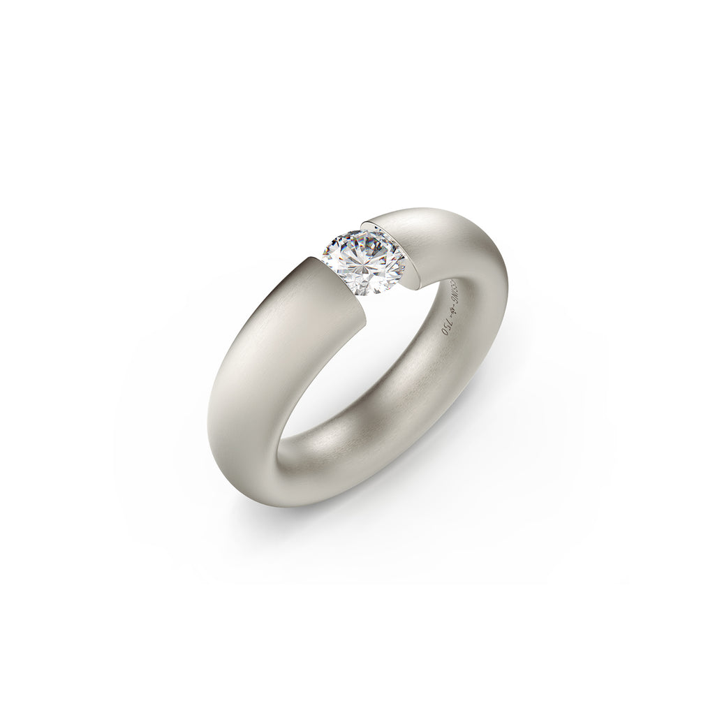 Niessing Spannring® Oval - N141793-0.5ct (5ct-satin-fg) mit Diamant
