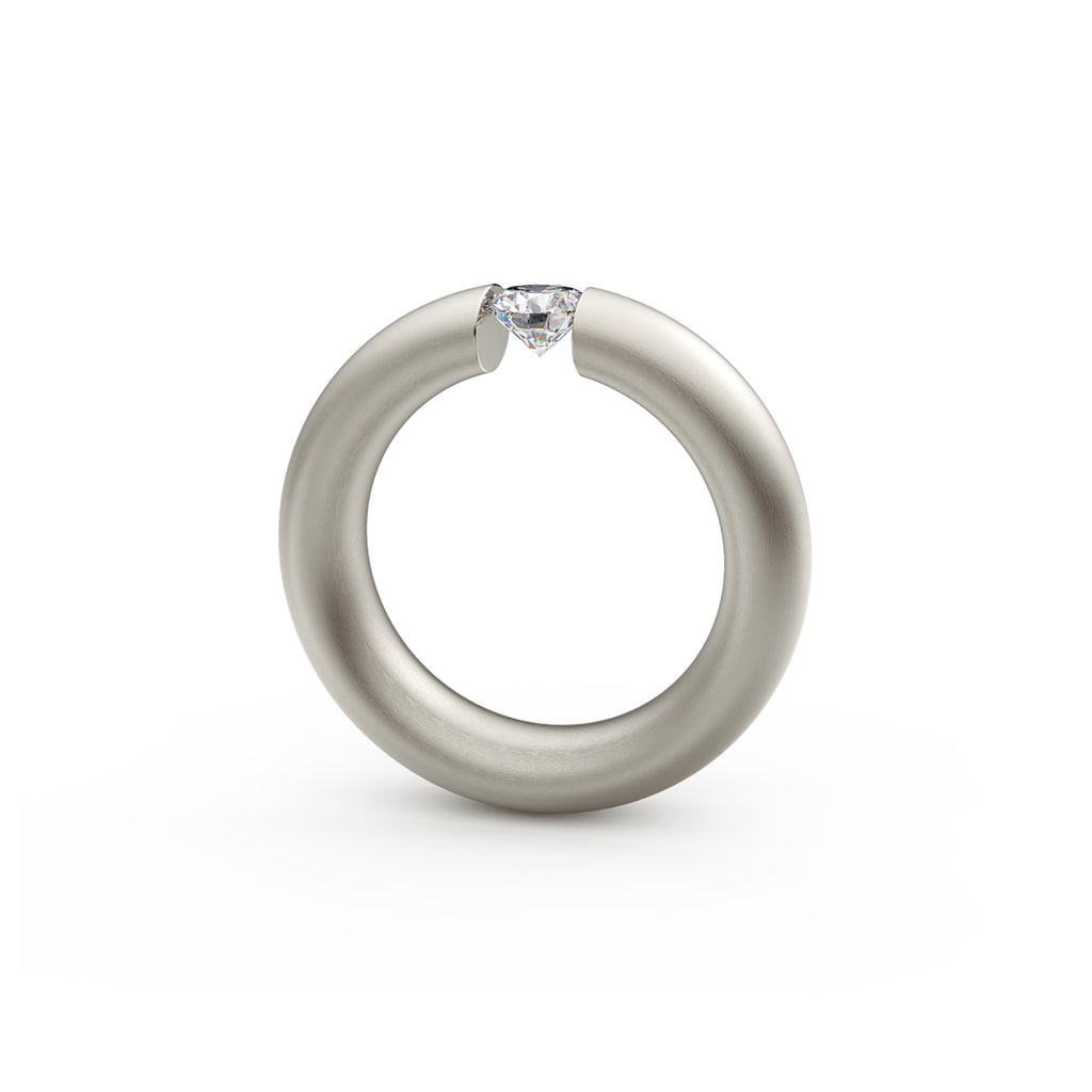 Niessing Spannring® Oval - N141793-0.5ct (5ct-satin-fg) mit Diamant