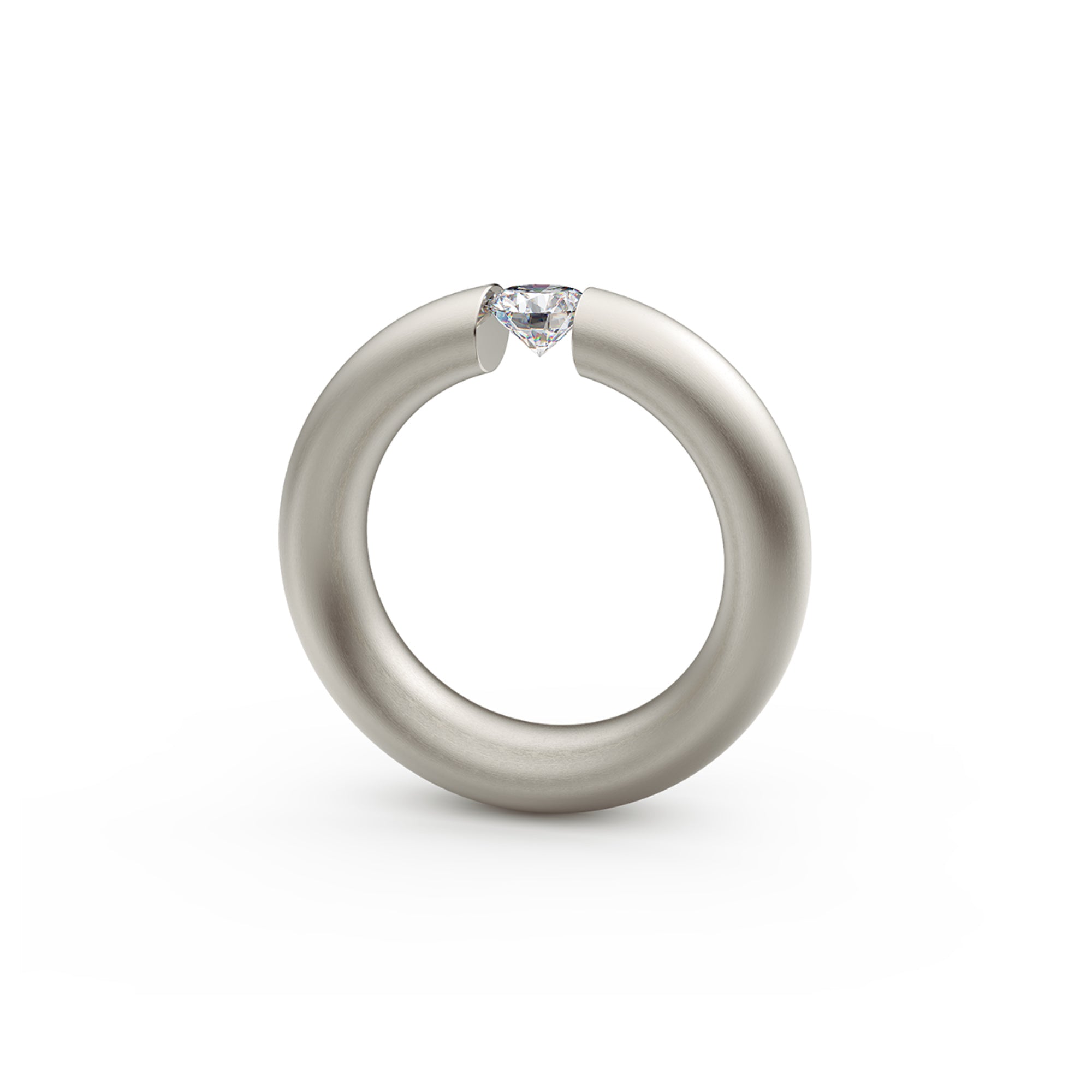 Niessing Spannring® Oval - N141793-0.5ct (5ct-satin-fg) mit Diamant