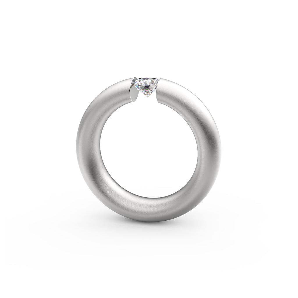 Niessing Spannring® Oval - N141793-0.5ct (5ct-satin-pt) aus Platin mit Diamant