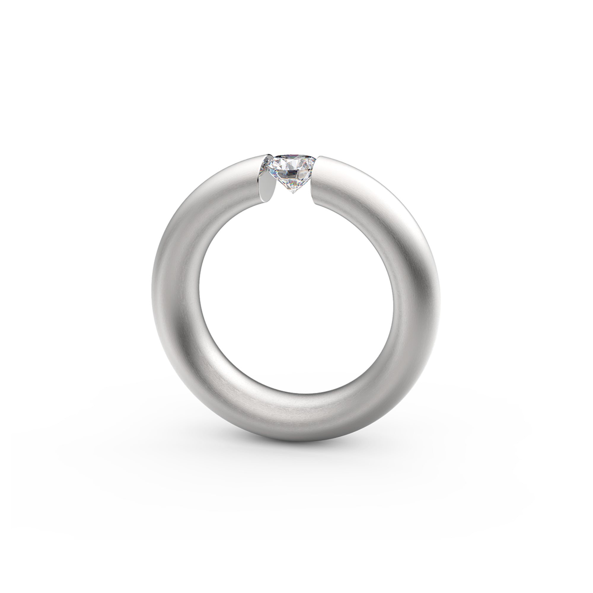 Niessing Spannring® Oval - N141793-0.5ct (5ct-satin-pt) aus Platin mit Diamant