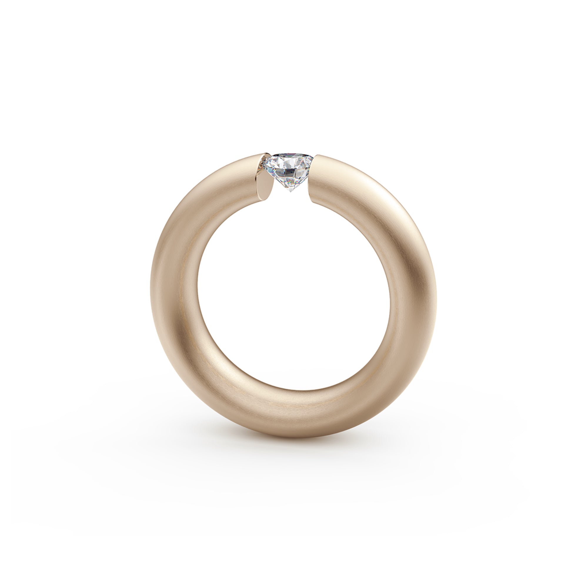 Niessing Spannring® Oval - N141793-0.5ct (5ct-satin-rw) mit Diamant
