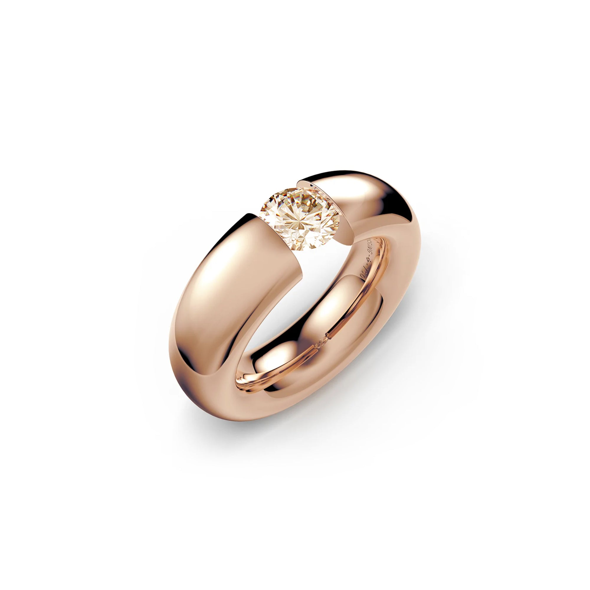 Niessing Spannring® Oval - N141793-0.7ct (7ct-cinnamon-gloss-cr) mit Diamant