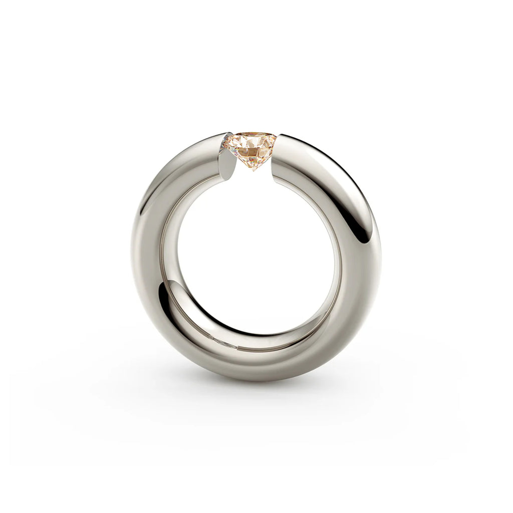 Niessing Spannring® Oval - N141793-0.7ct (7ct-cinnamon-gloss-fg) mit Diamant