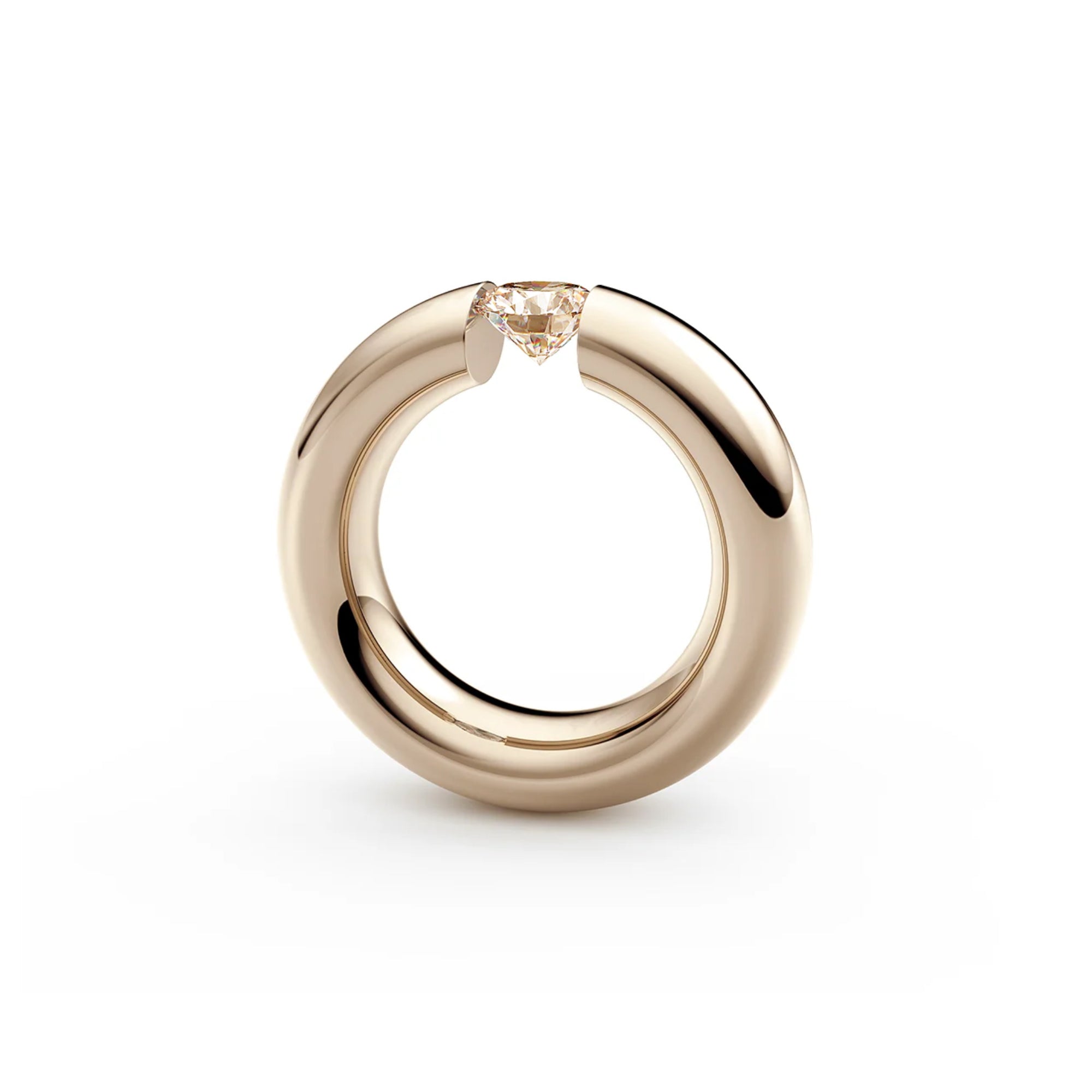 Niessing Spannring® Oval - N141793-0.7ct (7ct-cinnamon-gloss-rw) mit Diamant