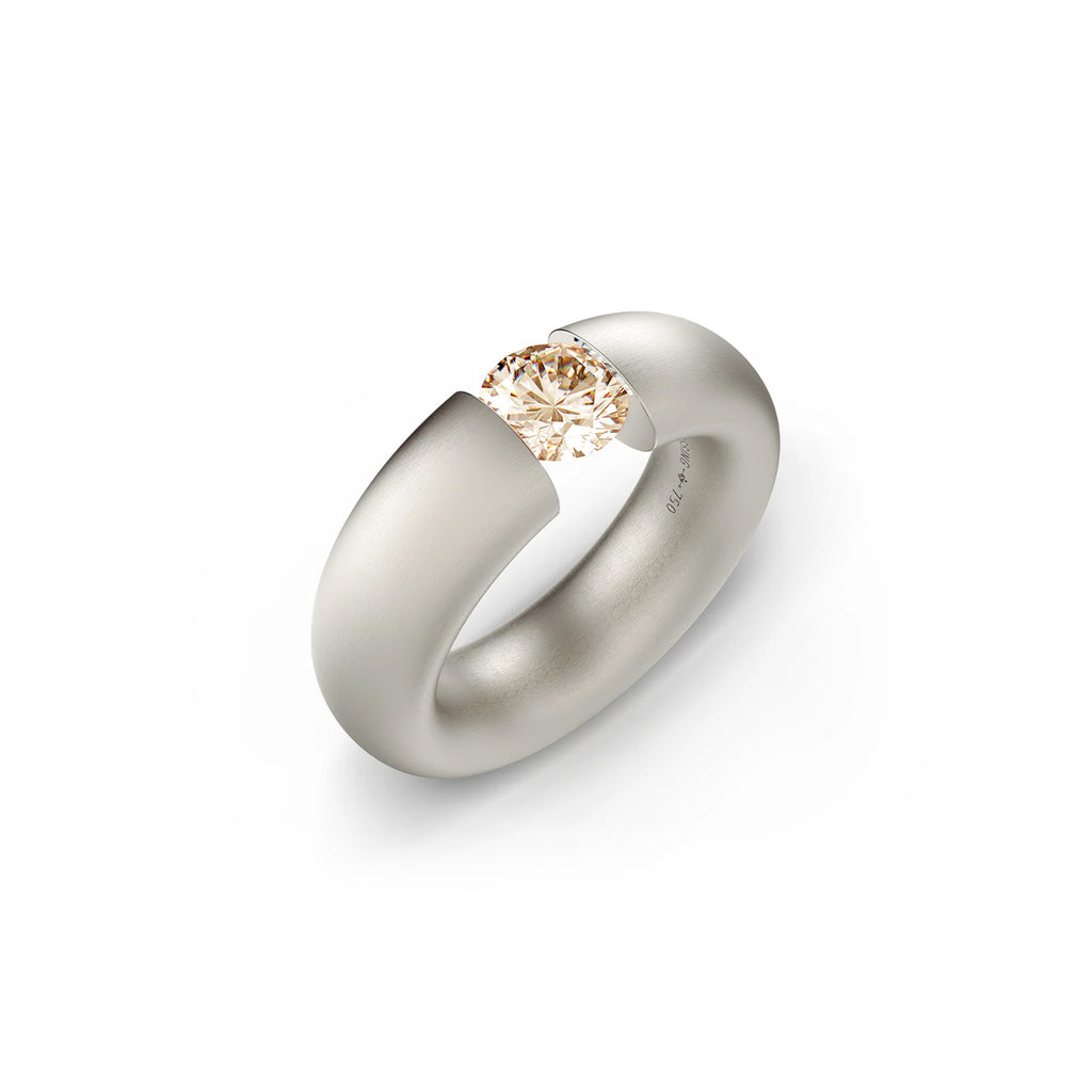 Niessing Spannring® Oval - N141793-0.7ct (7ct-cinnamon-satin-fg) mit Diamant