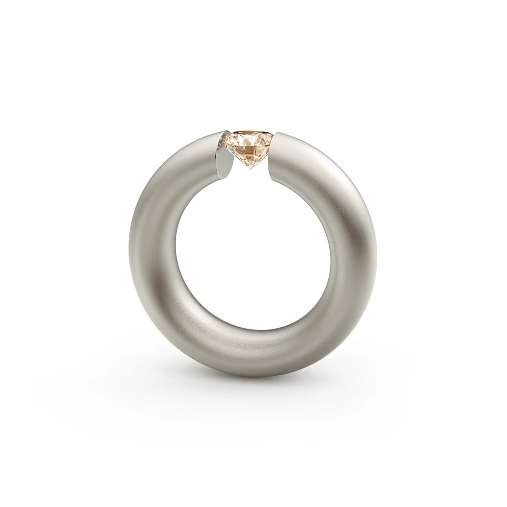 Niessing Spannring® Oval - N141793-0.7ct (7ct-cinnamon-satin-fg) mit Diamant