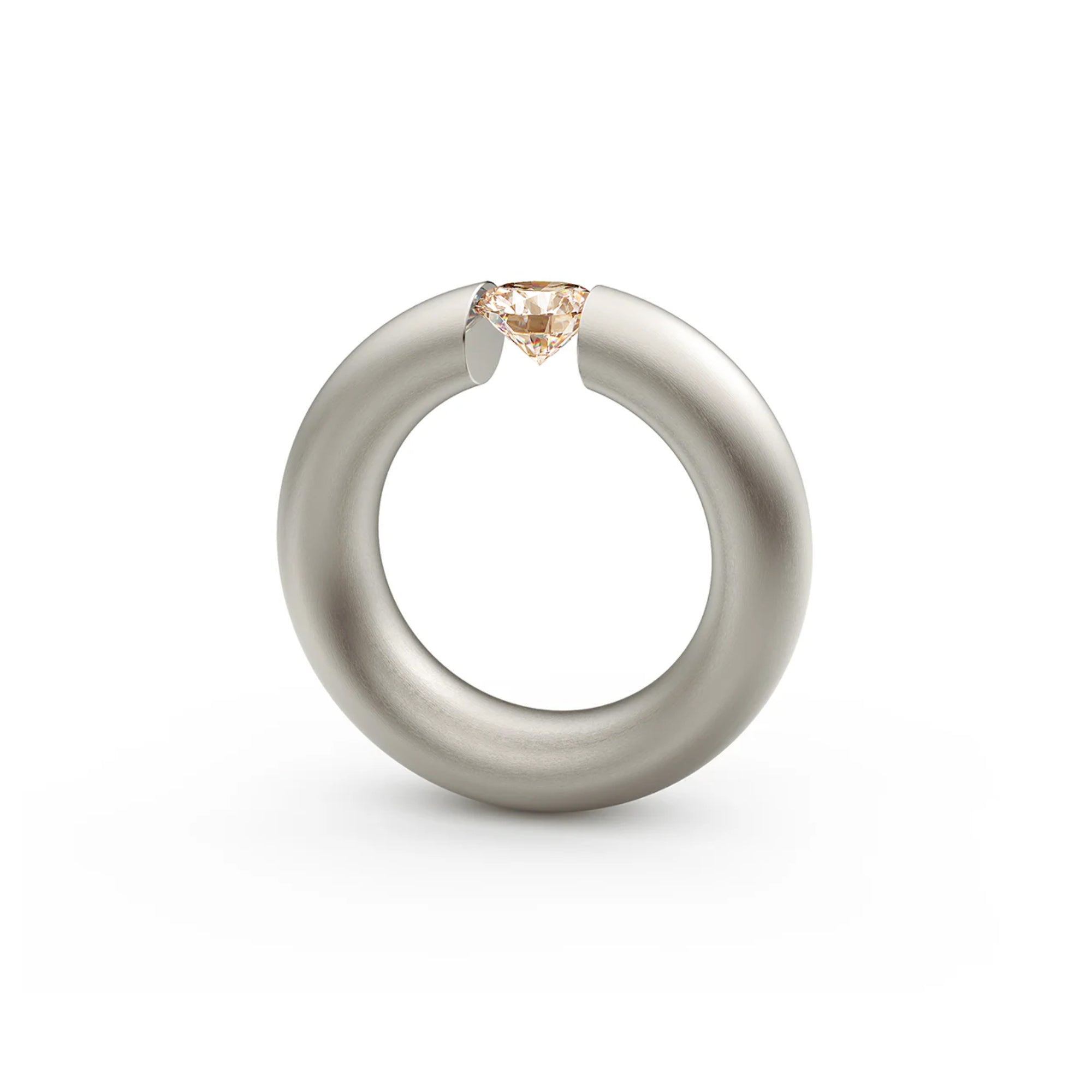 Niessing Spannring® Oval - N141793-0.7ct (7ct-cinnamon-satin-fg) mit Diamant