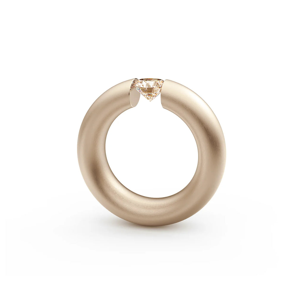 Niessing Spannring® Oval - N141793-0.7ct (7ct-cinnamon-satin-rw) mit Diamant