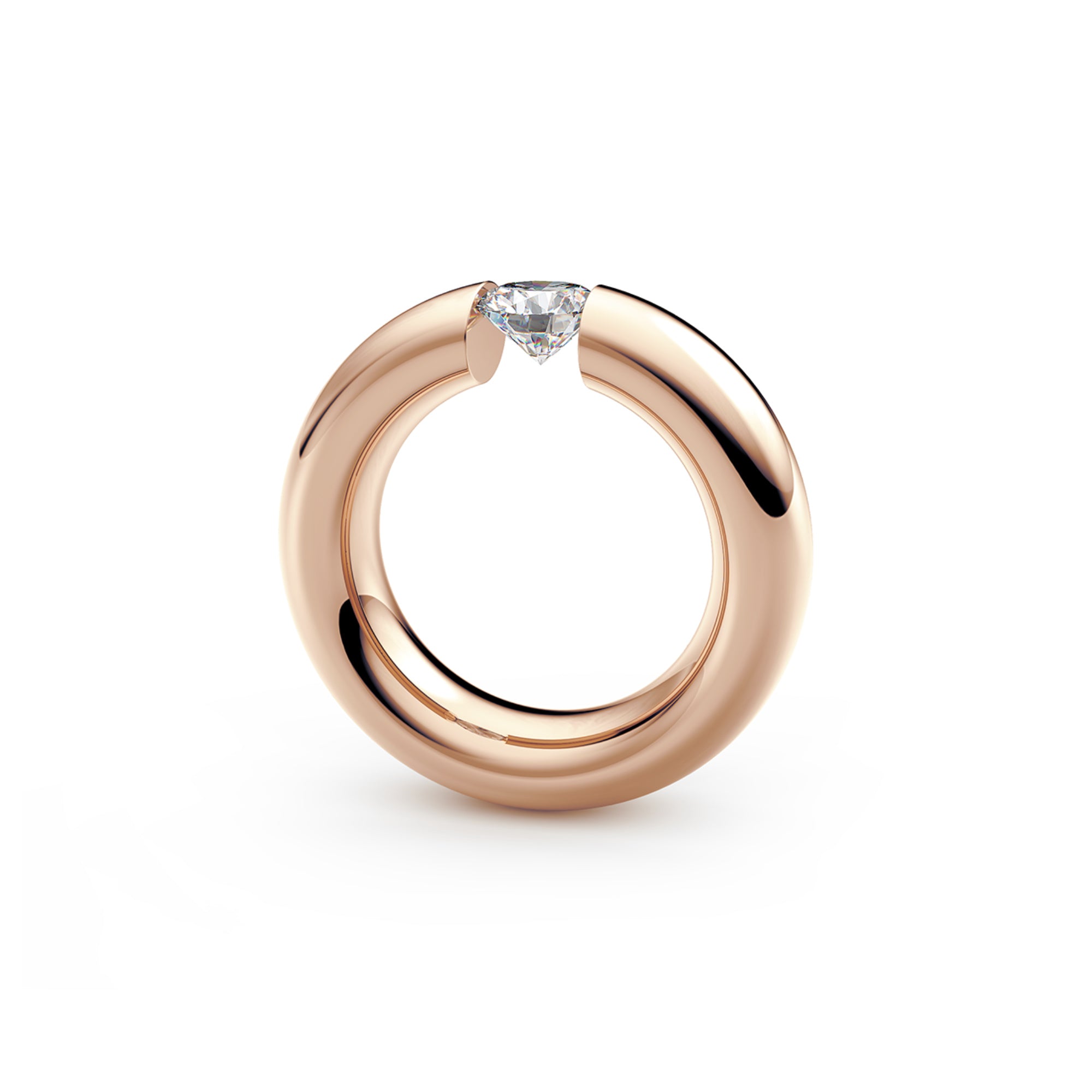 Niessing Spannring® Oval - N141793-0.7ct (7ct-fvs1-gloss-cr) mit Diamant