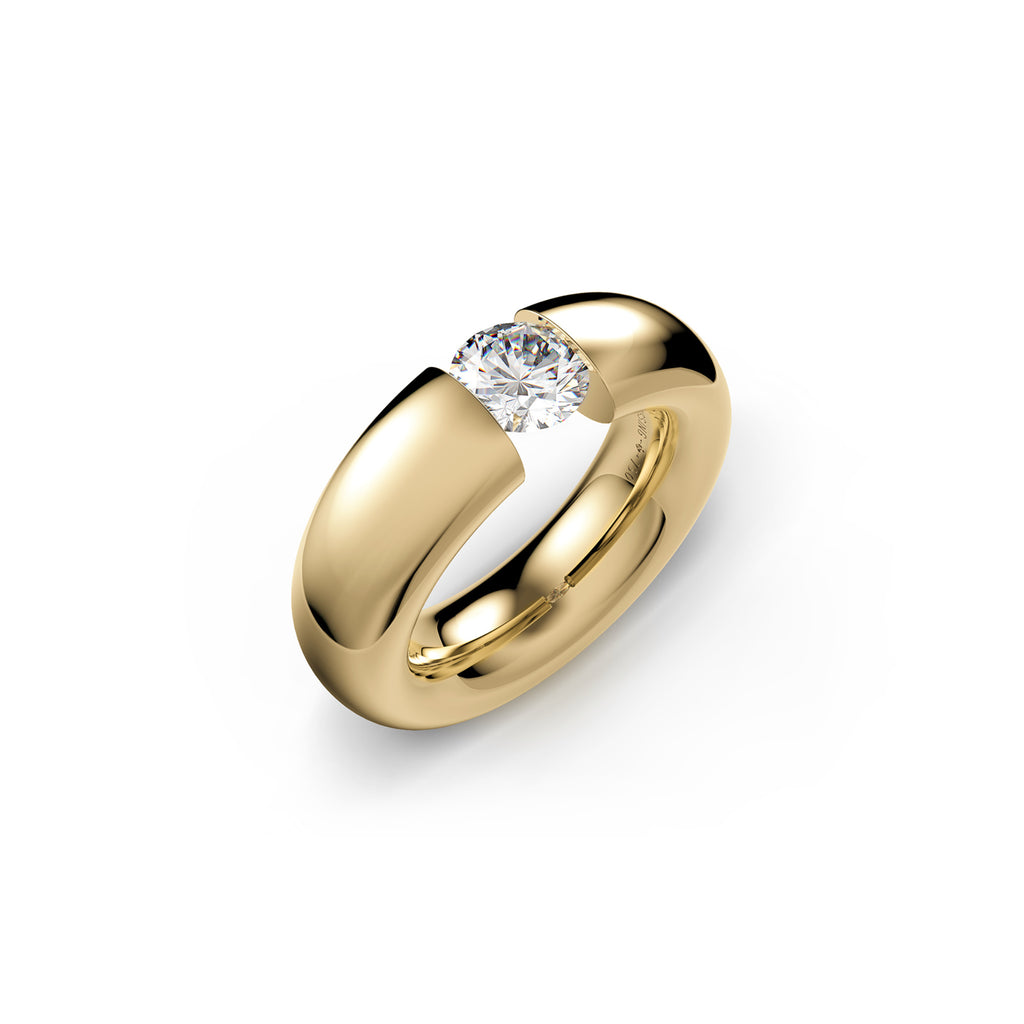 Niessing Spannring® Oval - N141793-0.7ct (7ct-gloss-cy) mit Diamant