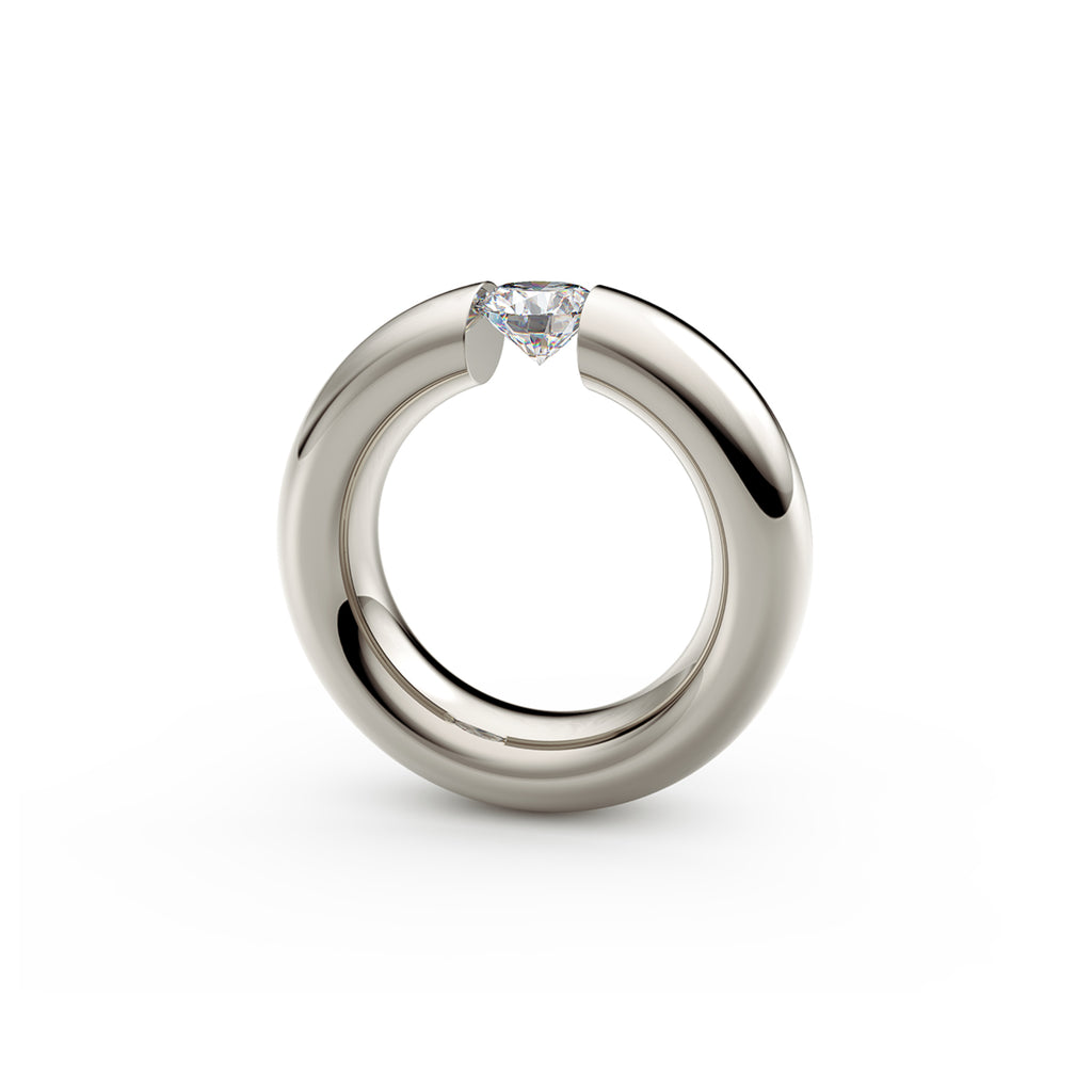 Niessing Spannring® Oval - N141793-0.7ct (7ct-gloss-fg) mit Diamant