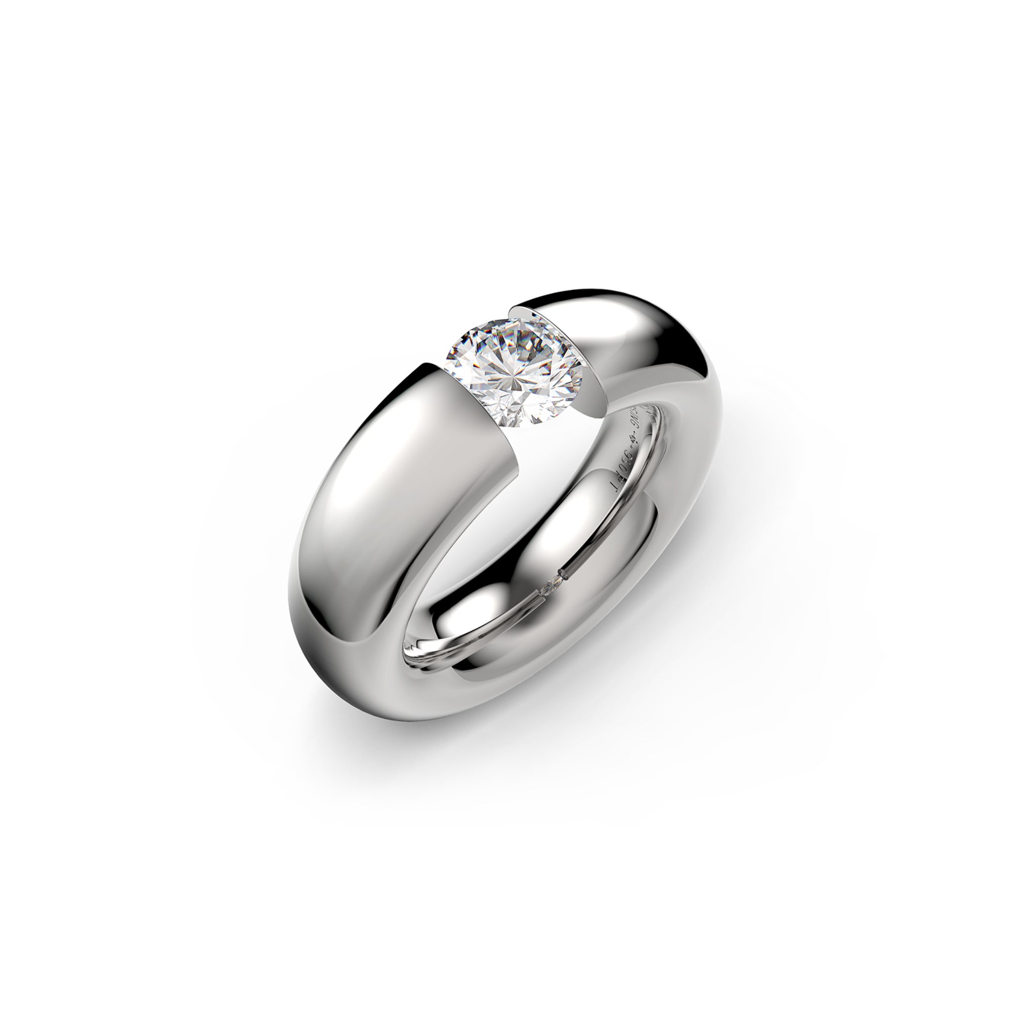 Niessing Spannring® Oval - N141793-0.7ct (7ct-gloss-pt) aus Platin mit Diamant