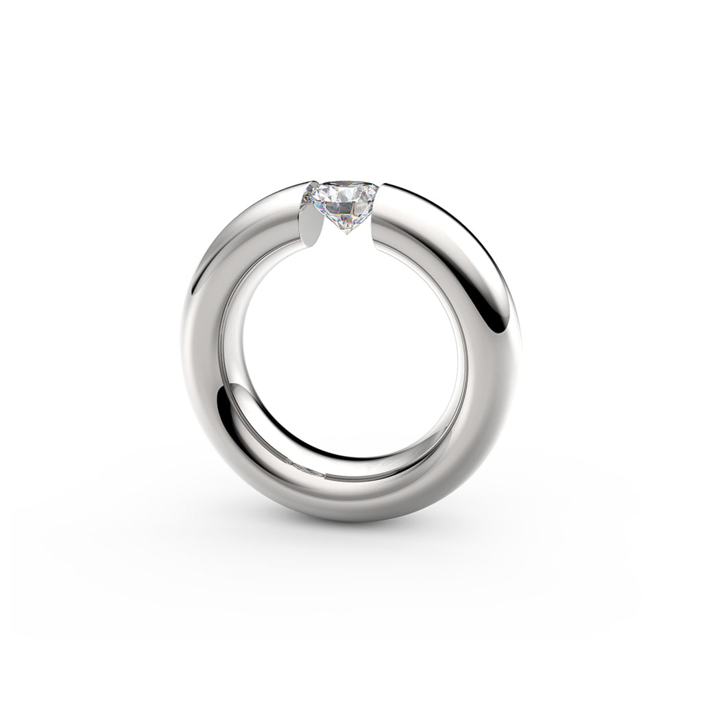 Niessing Spannring® Oval - N141793-0.7ct (7ct-gloss-pt) aus Platin mit Diamant