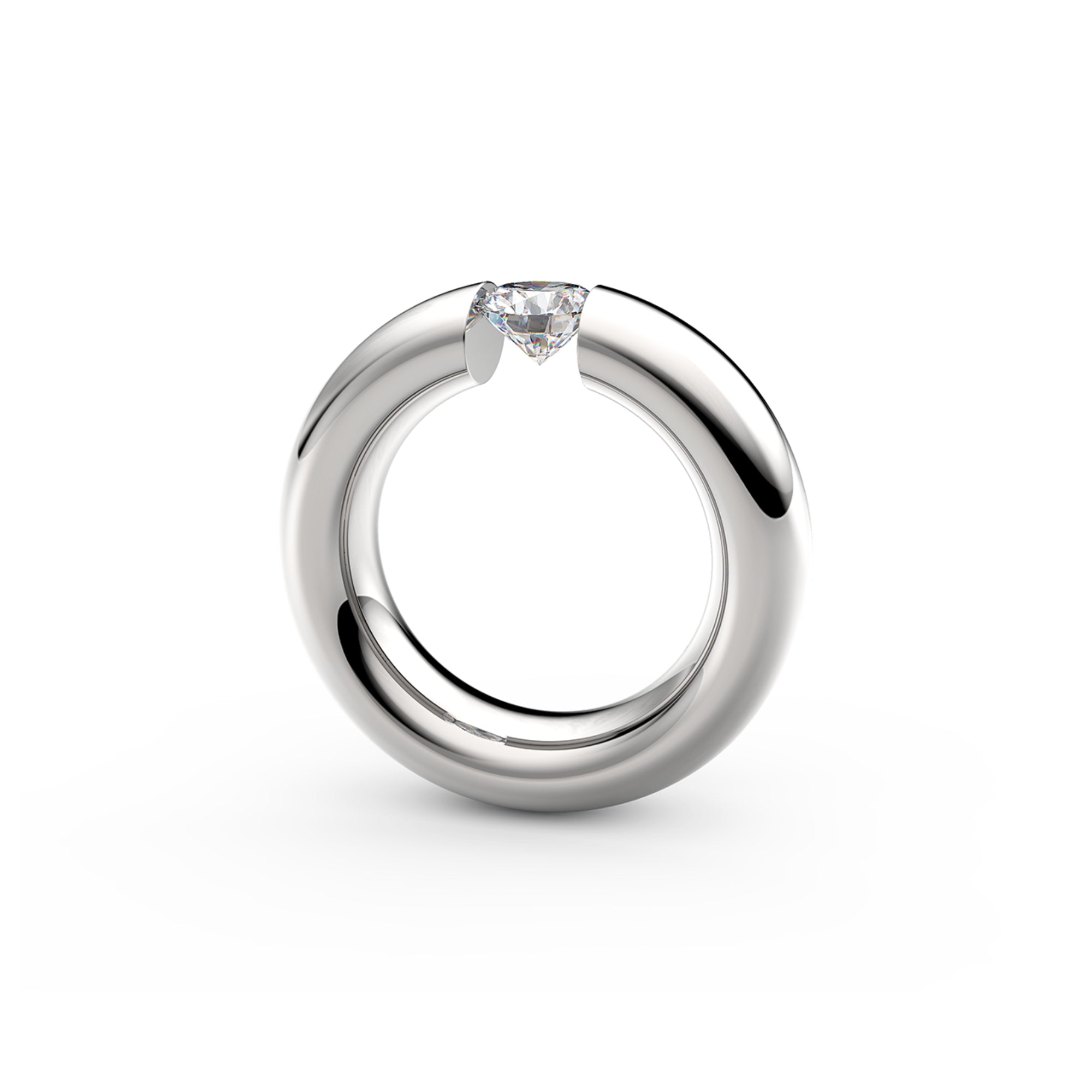 Niessing Spannring® Oval - N141793-0.7ct (7ct-gloss-pt) aus Platin mit Diamant