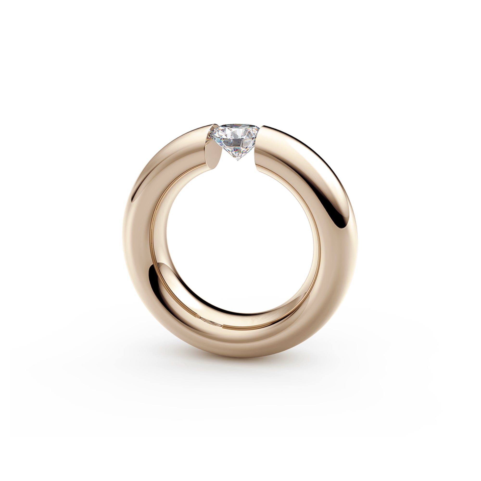 Niessing Spannring® Oval - N141793-0.7ct (7ct-gloss-rw) mit Diamant