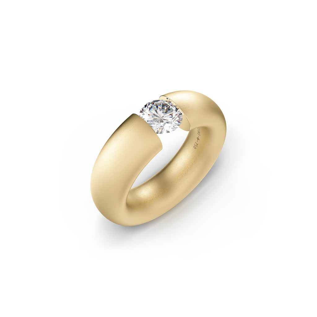 Niessing Spannring® Oval - N141793-0.7ct (7ct-satin-cy) mit Diamant