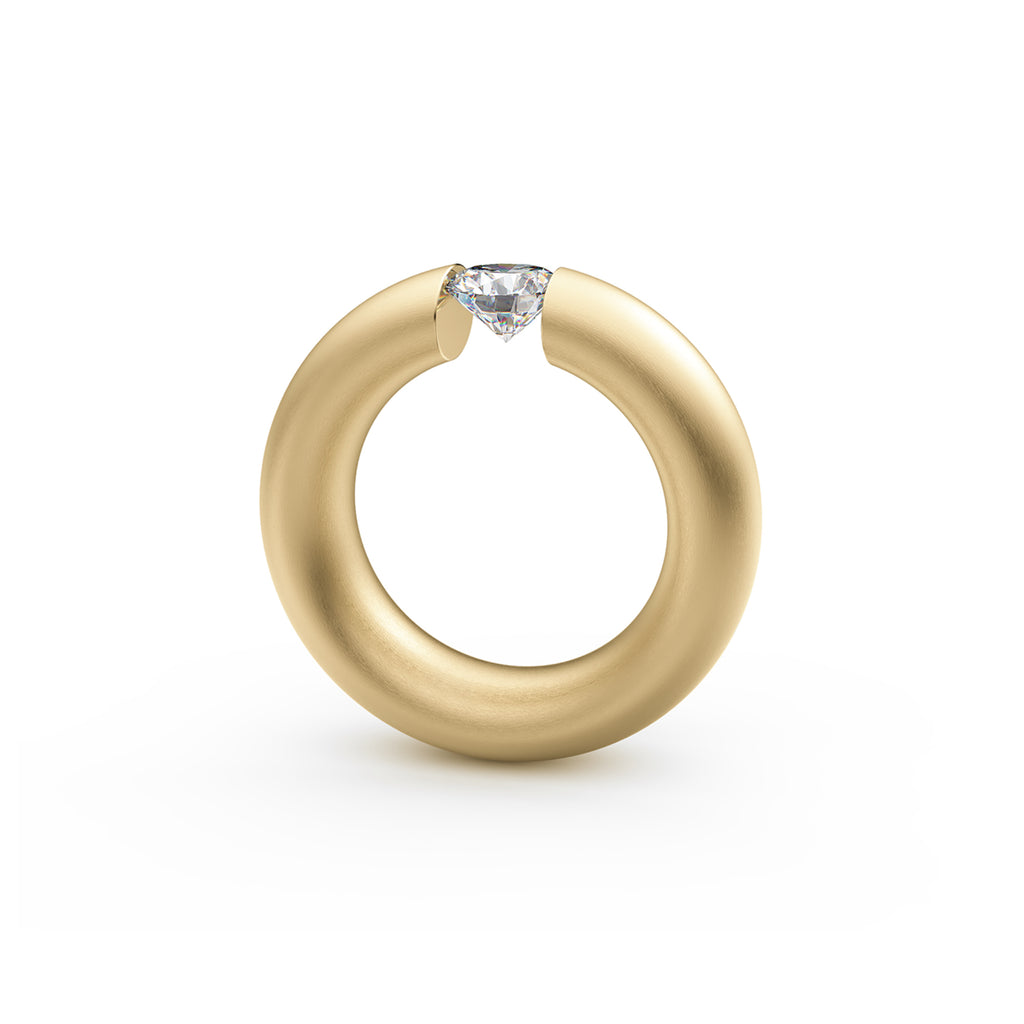 Niessing Spannring® Oval - N141793-0.7ct (7ct-satin-cy) mit Diamant