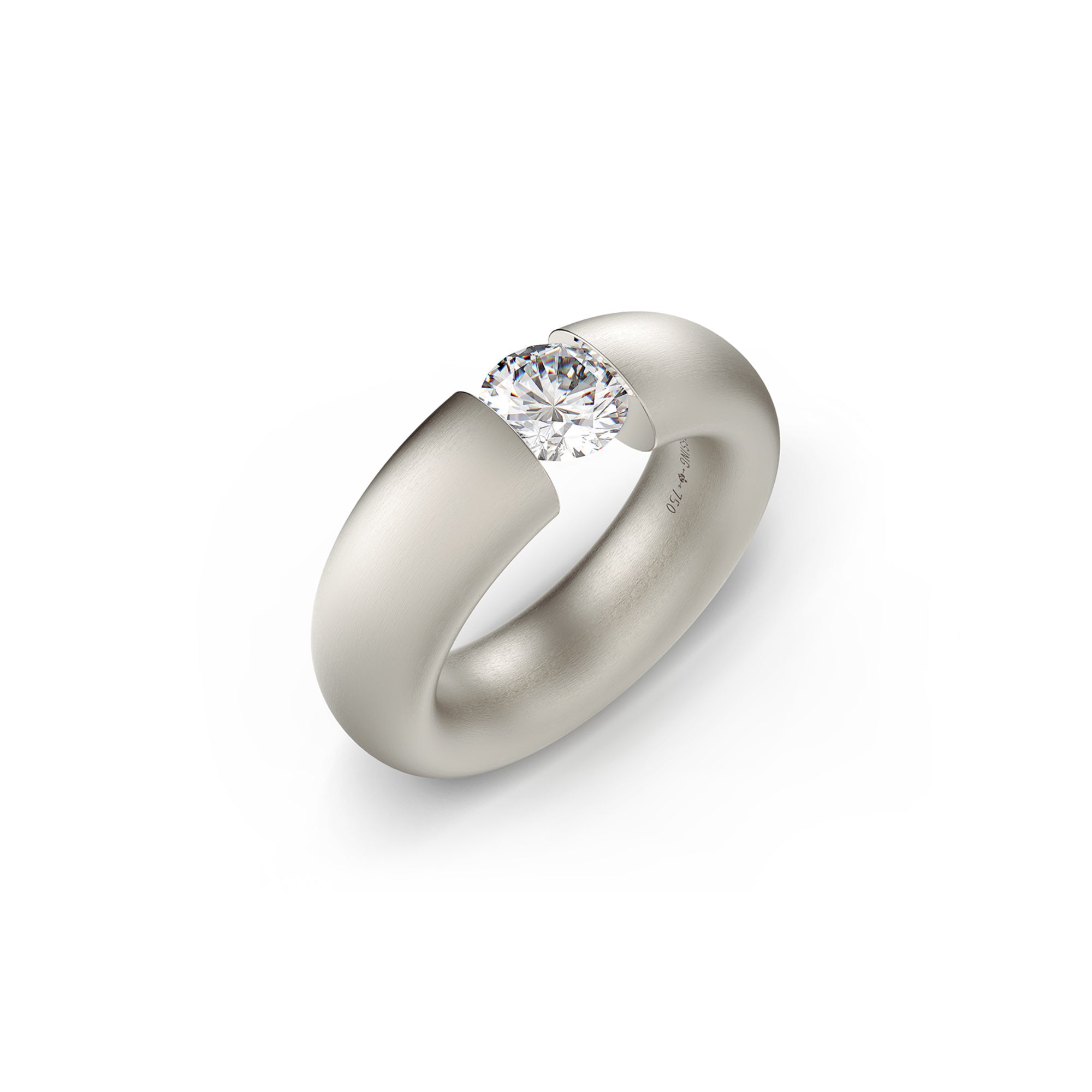 Niessing Spannring® Oval - N141793-0.7ct (7ct-satin-fg) mit Diamant