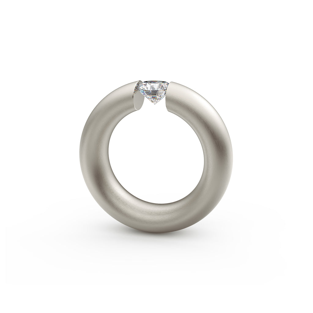Niessing Spannring® Oval - N141793-0.7ct (7ct-satin-fg) mit Diamant