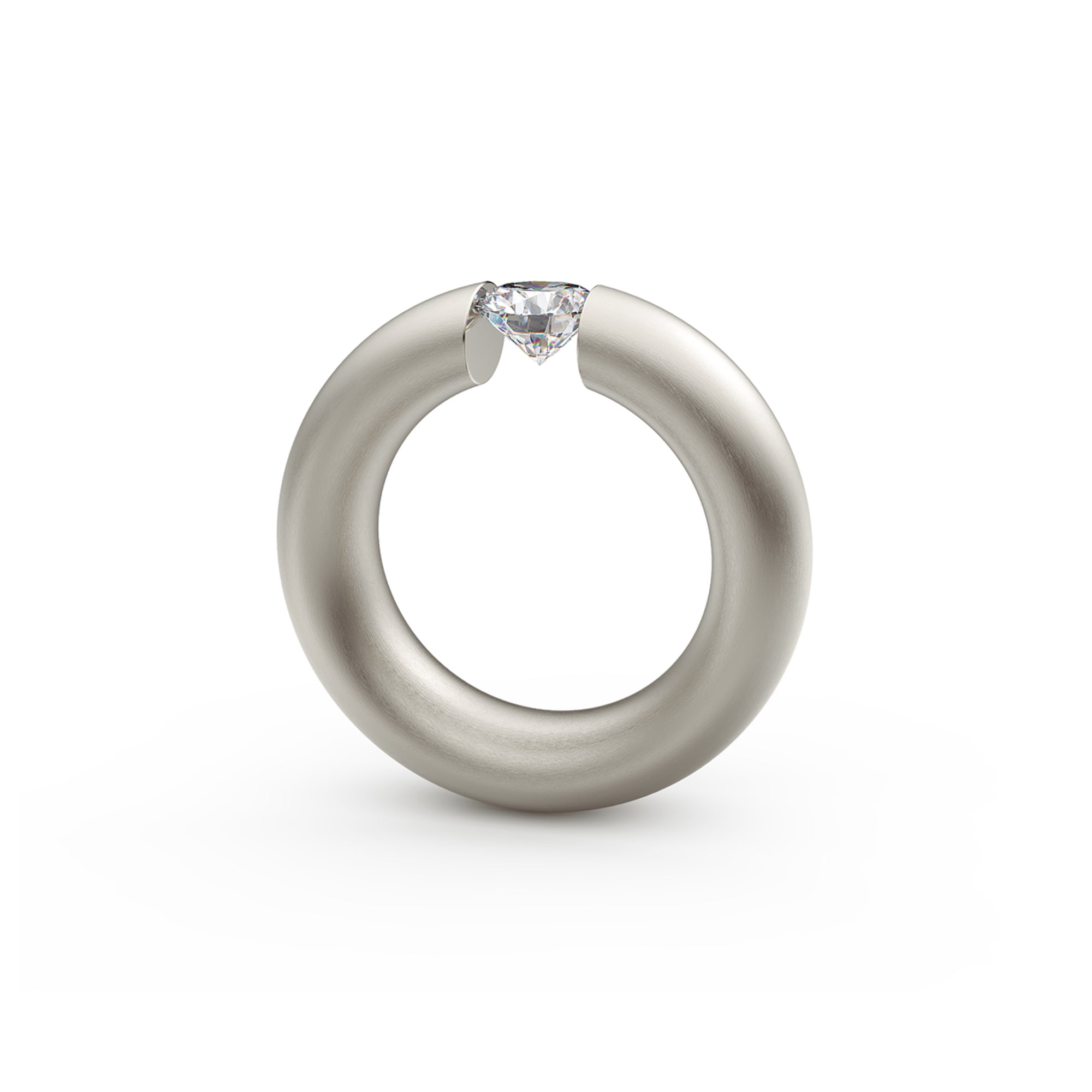 Niessing Spannring® Oval - N141793-0.7ct (7ct-satin-fg) mit Diamant