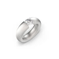 Niessing Spannring® Oval - N141793-0.7ct (7ct-satin-pt) aus Platin mit Diamant
