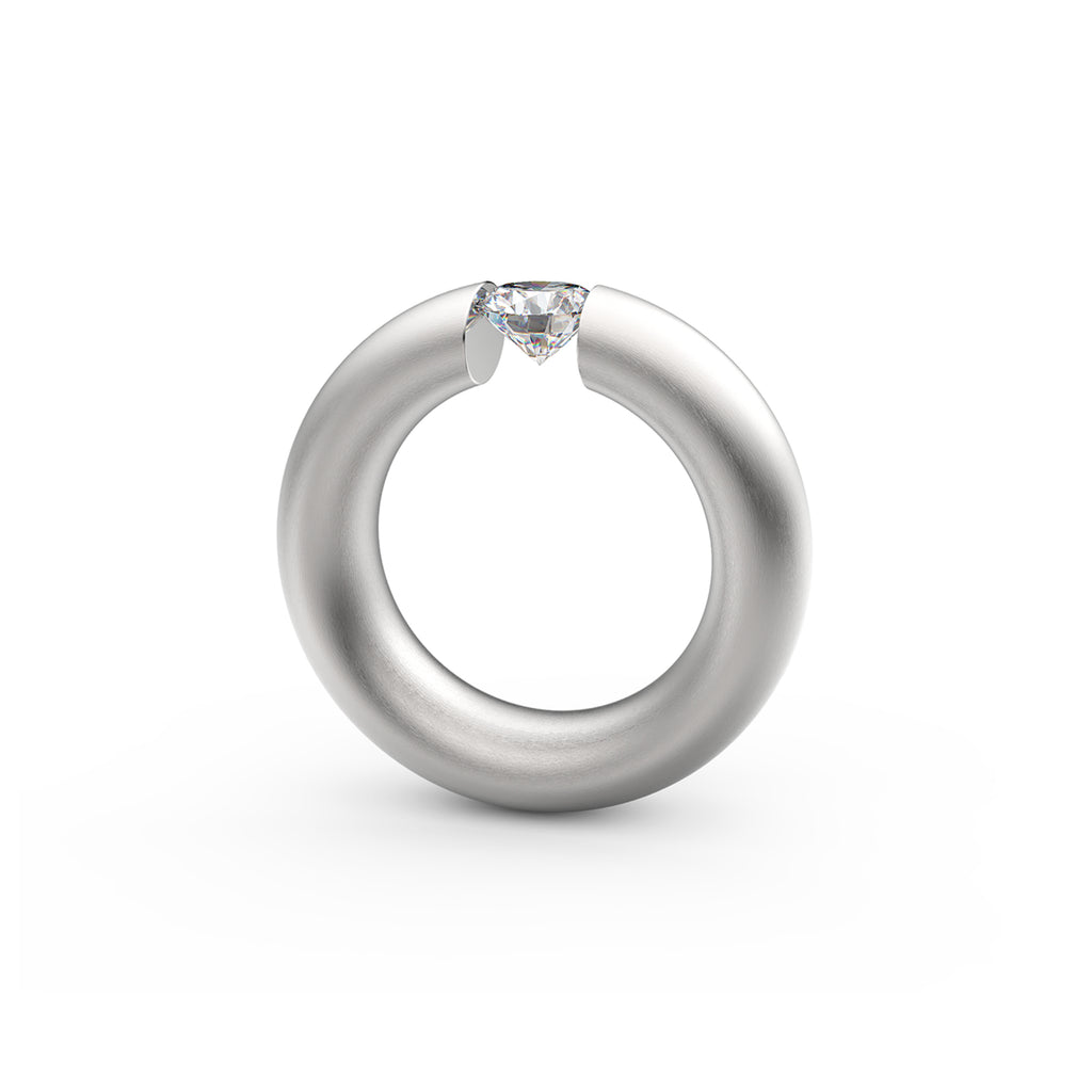 Niessing Spannring® Oval - N141793-0.7ct (7ct-satin-pt) aus Platin mit Diamant