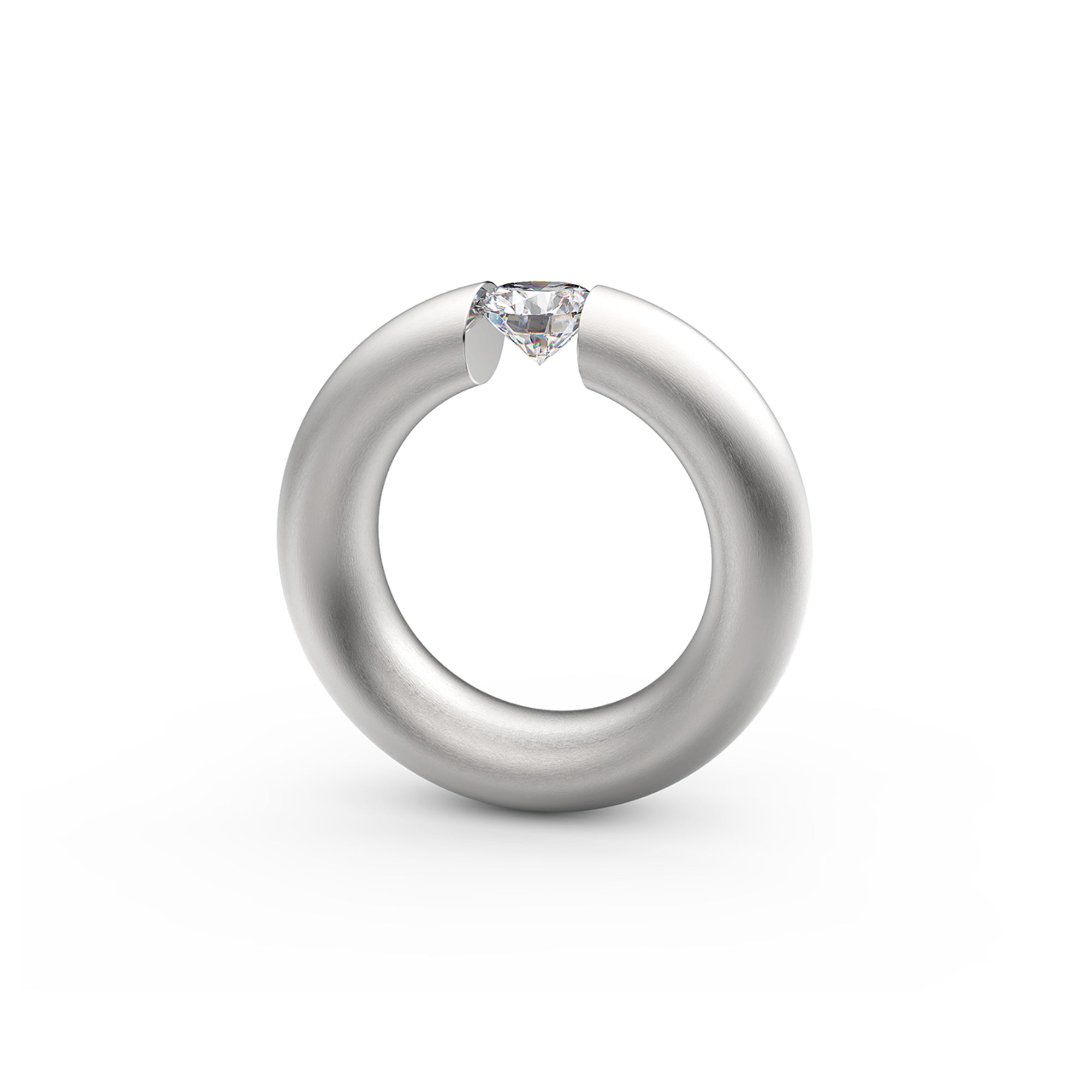 Niessing Spannring® Oval - N141793-0.7ct (7ct-satin-pt) aus Platin mit Diamant