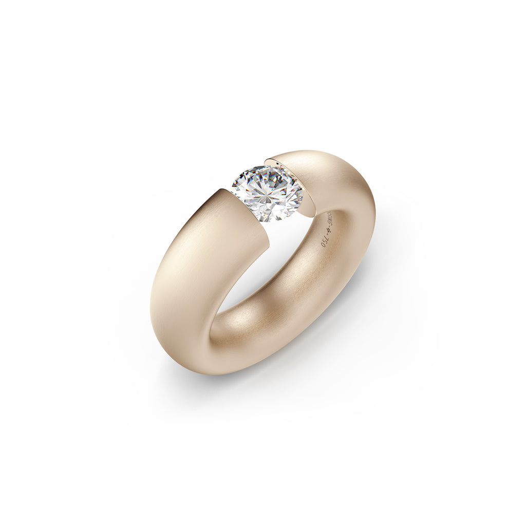 Niessing Spannring® Oval - N141793-0.7ct (7ct-satin-rw) mit Diamant
